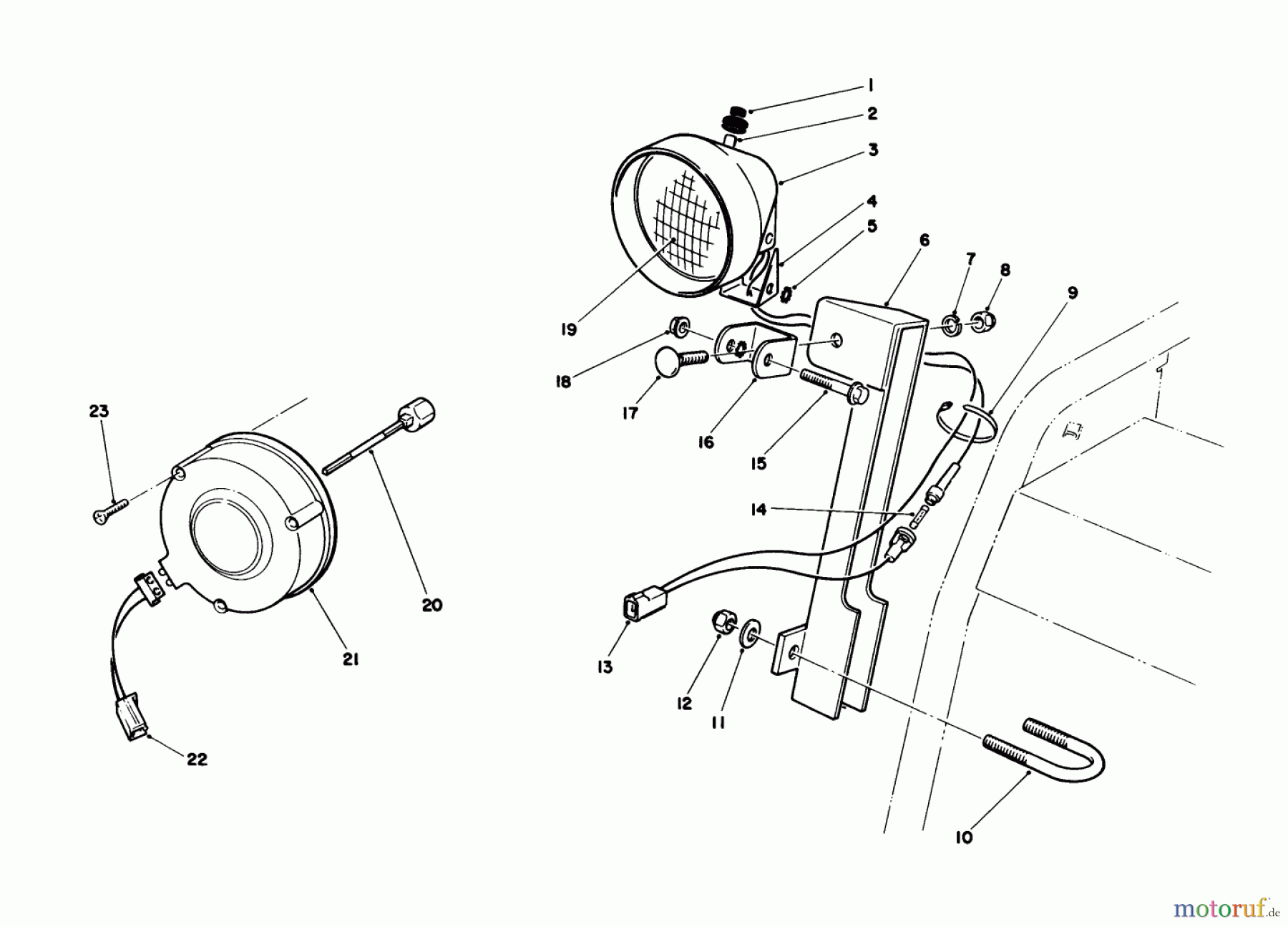 Toro Neu Snow Blowers/Snow Throwers Seite 1 38543 (824) - Toro 824 Power Shift Snowthrower, 1992 (2000001-2999999) LIGHT KIT NO. 66-7930 (OPTIONAL)