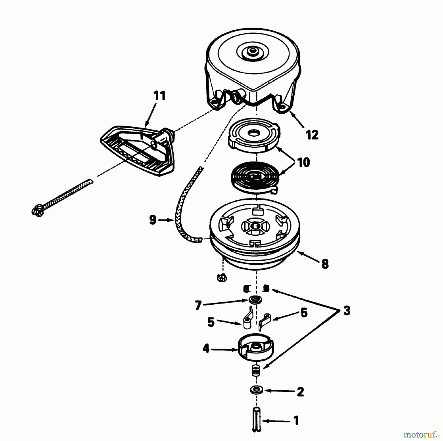 Toro Neu Snow Blowers/Snow Throwers Seite 1 38543 (824) - Toro 824 Power Shift Snowthrower, 1992 (2000001-2999999) REWIND STARTER TECUMSEH NO. 590630