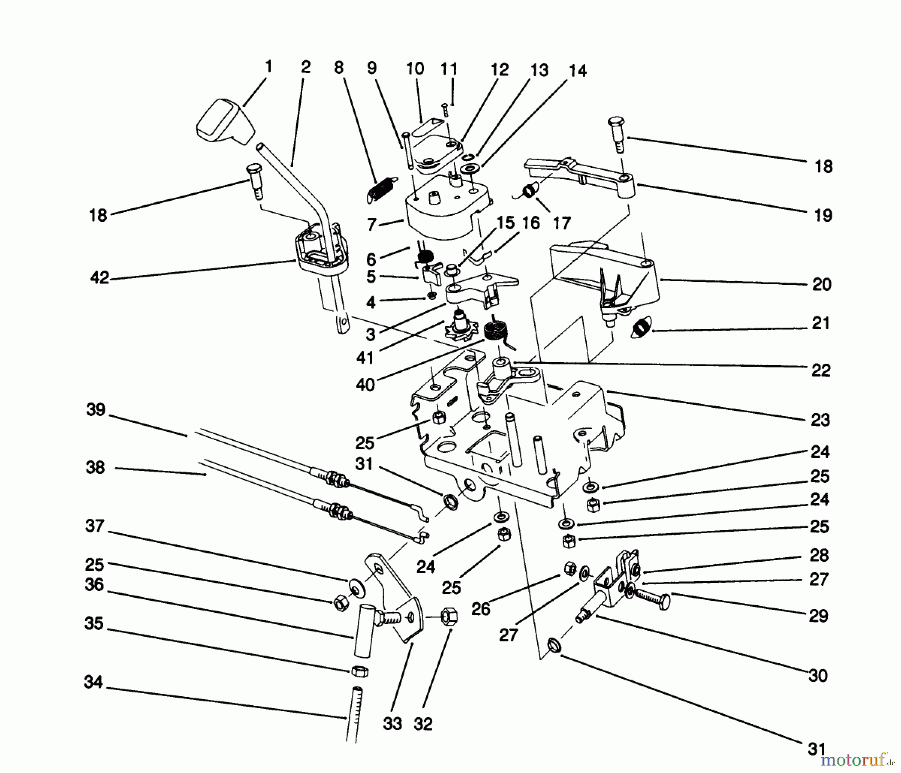 Toro Neu Snow Blowers/Snow Throwers Seite 1 38543 (824) - Toro 824 Power Shift Snowthrower, 1992 (2000001-2999999) TRACTION LINKAGE ASSEMBLY
