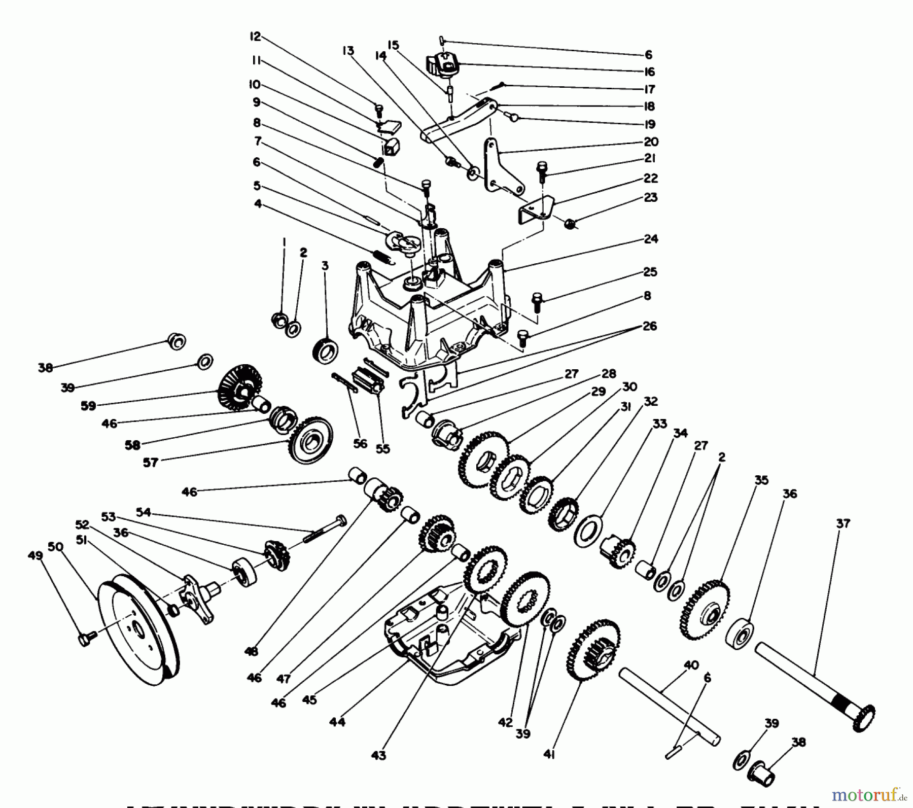  Toro Neu Snow Blowers/Snow Throwers Seite 1 38540 (824) - Toro 824 Power Shift Snowthrower, 1992 (2000001-2999999) TRANSMISSION ASSEMBLY NO. 66-8030