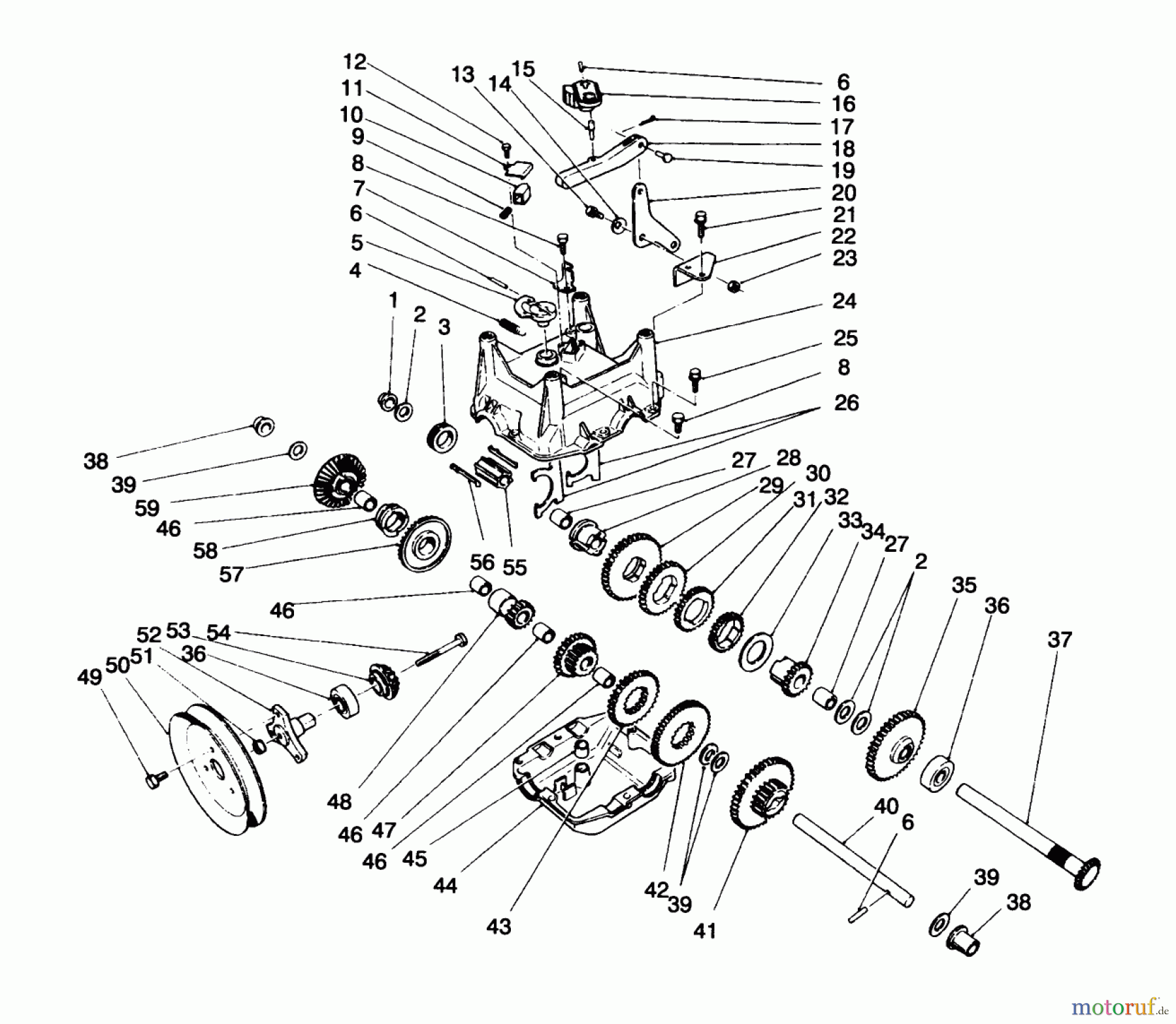 Toro Neu Snow Blowers/Snow Throwers Seite 1 38543 (824) - Toro 824 Power Shift Snowthrower, 1994 (4900001-4999999) TRANSMISSION ASSEMBLY NO. 66-8030