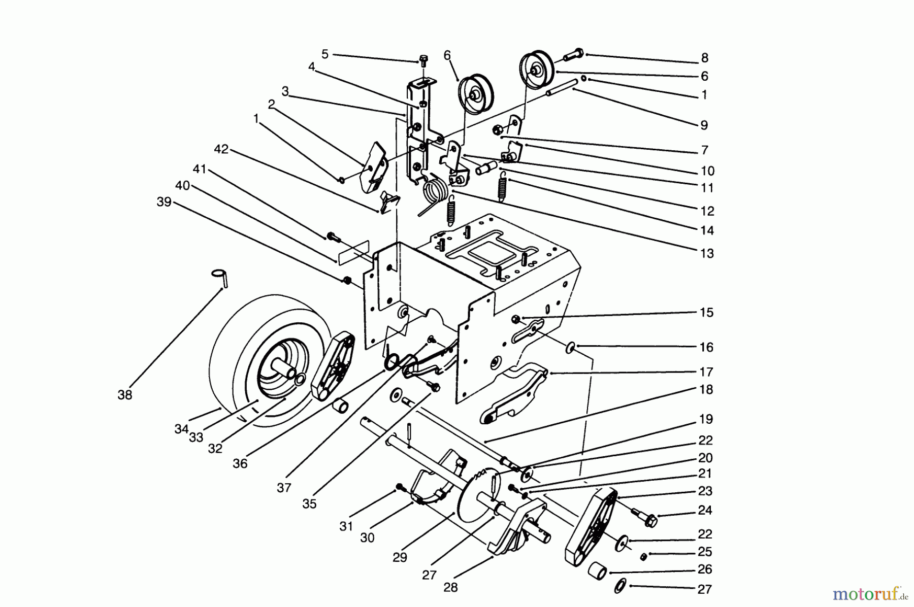Toro Neu Snow Blowers/Snow Throwers Seite 1 38540 (824) - Toro 824 Power Shift Snowthrower, 1995 (5900001-5999999) TRACTION DRIVE ASSEMBLY