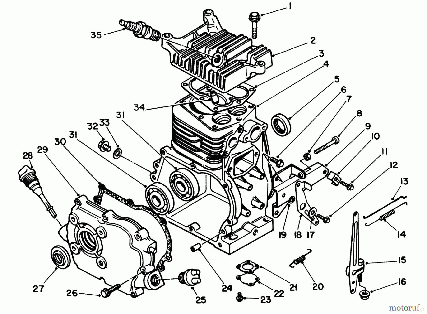 Toro Neu Edgers 58430 - Toro 3.5 hp Edger, 1987 (7000001-7999999) CRANKCASE ASSEMBLY