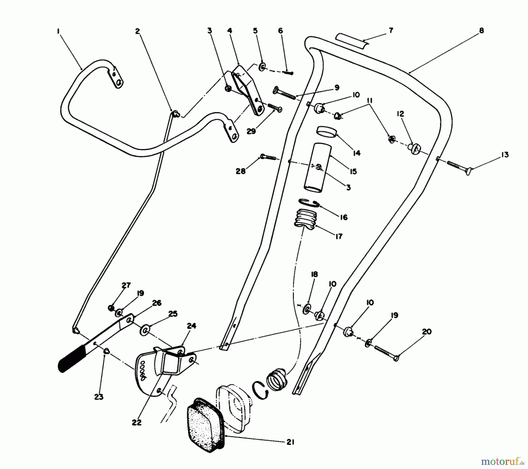 Toro Neu Edgers 58430 - Toro 3.5 hp Edger, 1986 (6000001-6999999) HANDLE ASSEMBLY