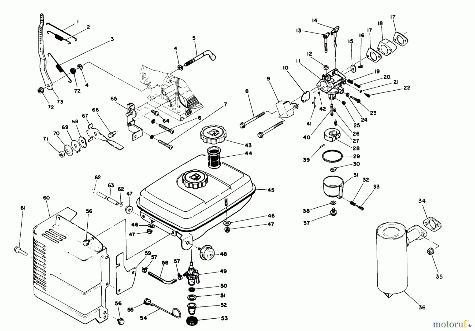 Toro Neu Snow Blowers/Snow Throwers Seite 1 38545 (828) - Toro 828 Power Shift Snowthrower, 1989 (9000001-9999999) ENGINE NO. 68-8290 FUEL SYSTEM & MUFFLER (SERIAL NO. 9000331 & UP)