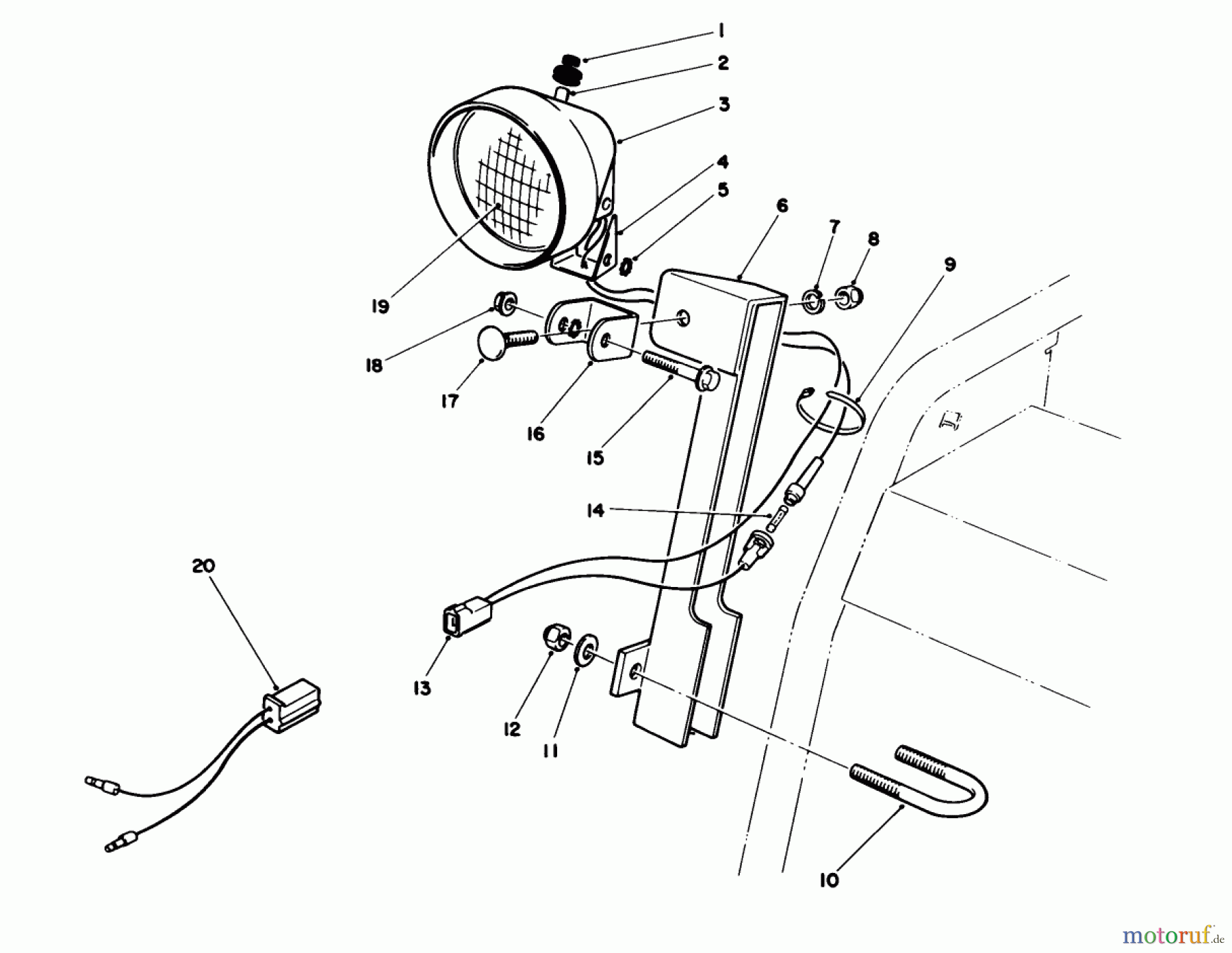 Toro Neu Snow Blowers/Snow Throwers Seite 1 38545 (828) - Toro 828 Power Shift Snowthrower, 1989 (9000001-9999999) LIGHT KIT NO. 66-7950 (OPTIONAL)