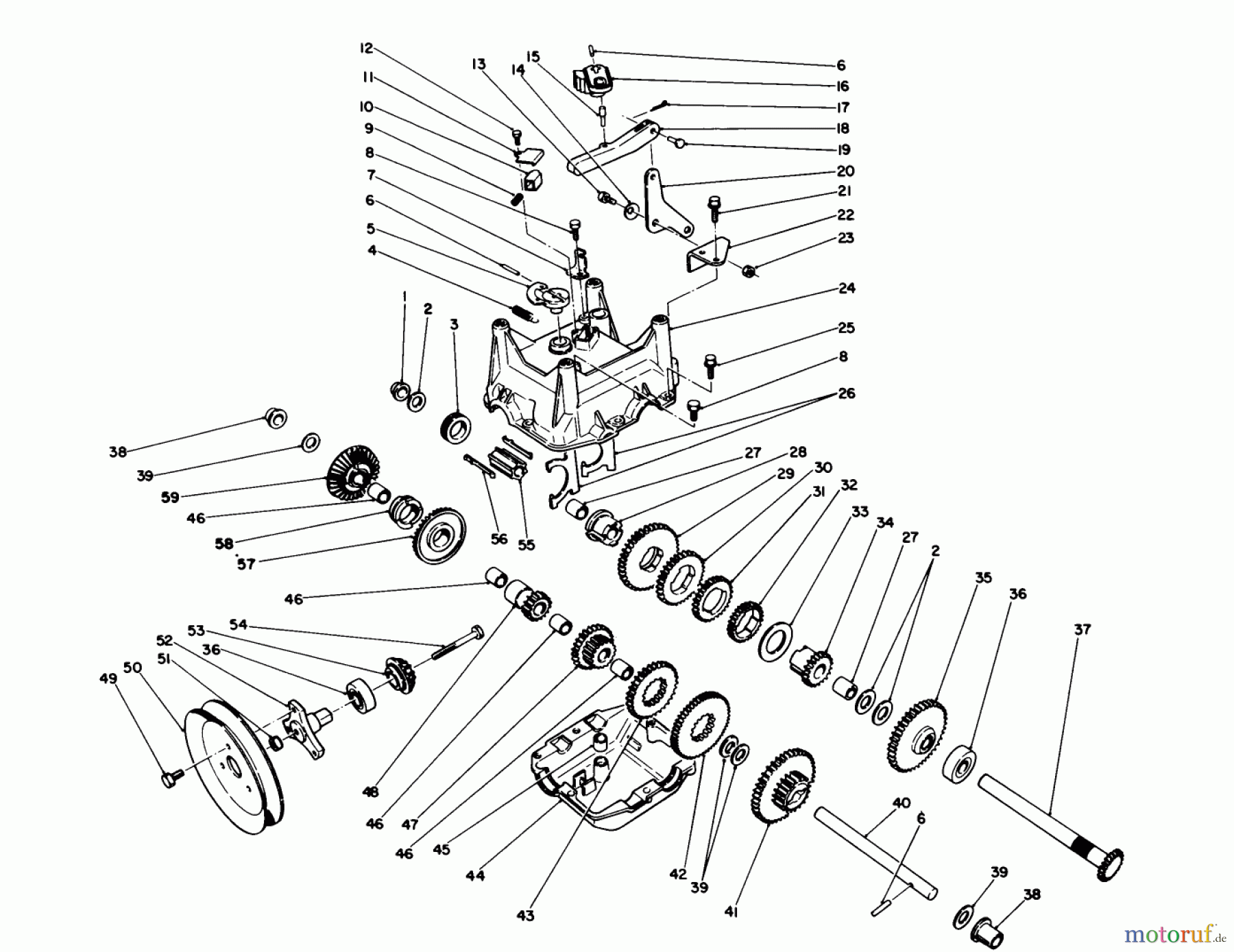 Toro Neu Snow Blowers/Snow Throwers Seite 1 38545 (828) - Toro 828 Power Shift Snowthrower, 1989 (9000001-9999999) TRANSMISSION ASSEMBLY NO. 66-8030