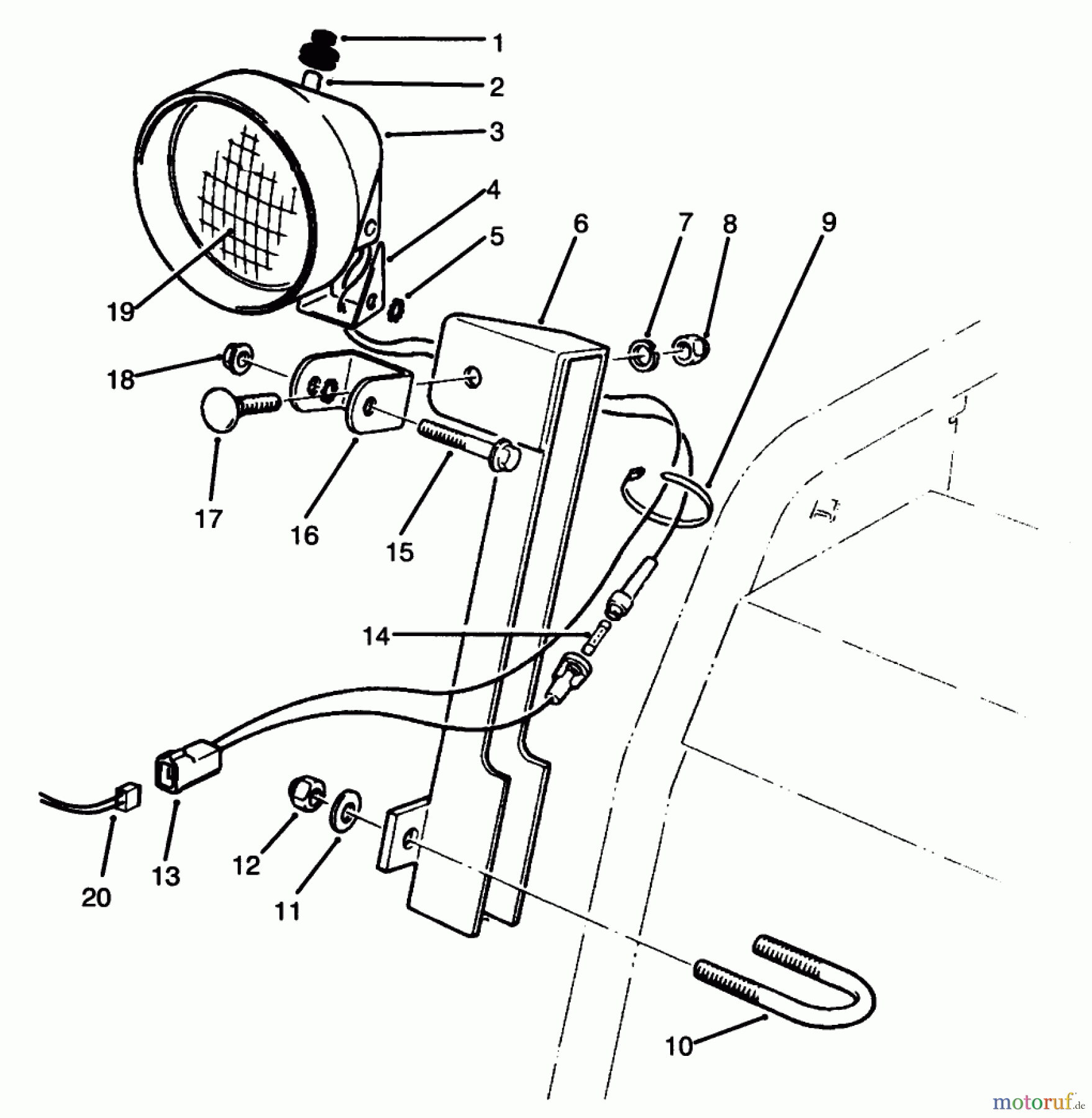 Toro Neu Snow Blowers/Snow Throwers Seite 1 38555 (1028) - Toro 1028 Power Shift Snowthrower, 1996 (69000001-69999999) LIGHT ASSEMBLY