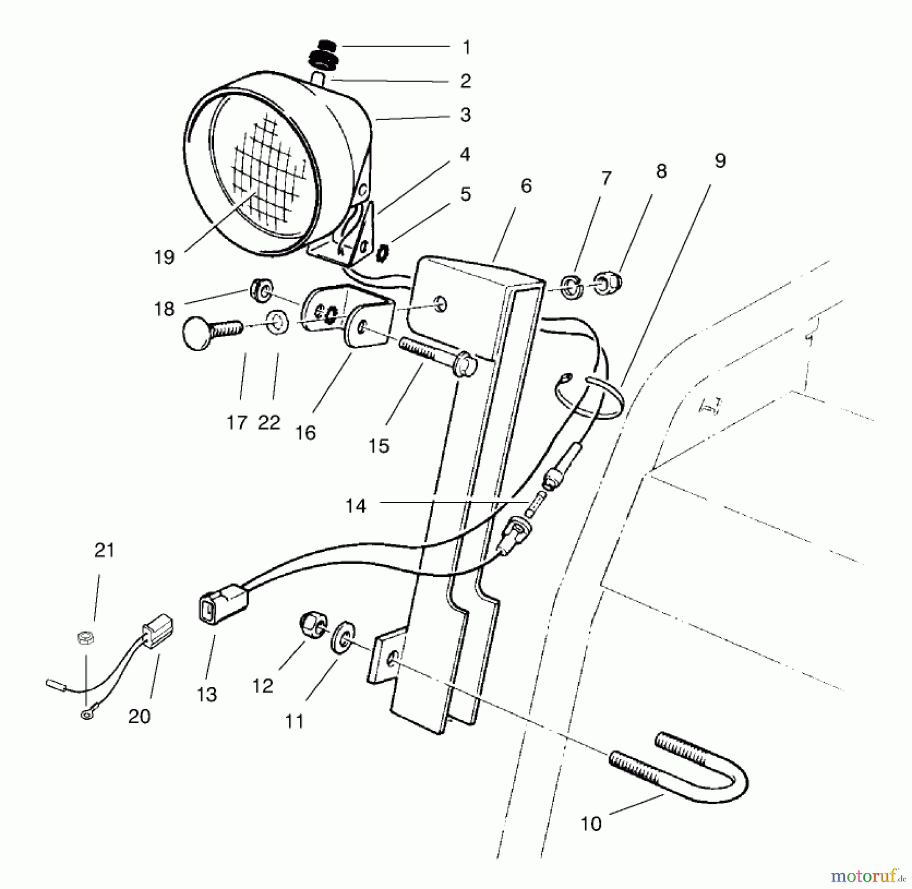  Toro Neu Snow Blowers/Snow Throwers Seite 1 38555 (1028) - Toro 1028 Power Shift Snowthrower, 1998 (890000001-899999999) LIGHT ASSEMBLY (MODEL 38555 ONLY)