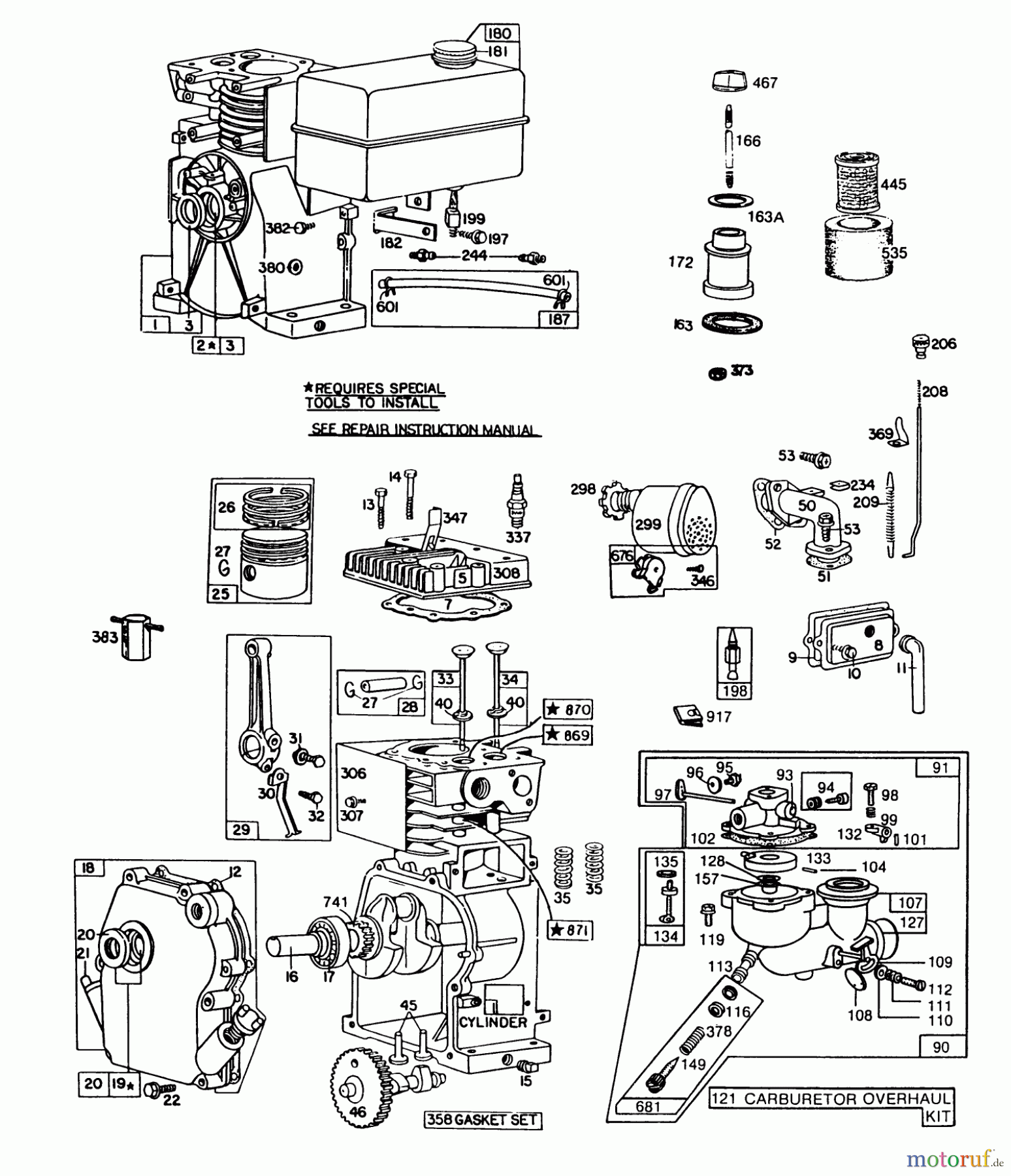 Toro Neu Edgers 58431 - Toro 3.5 hp Edger, 1990 (0000001-0999999) ENGINE BRIGGS & STRATTON