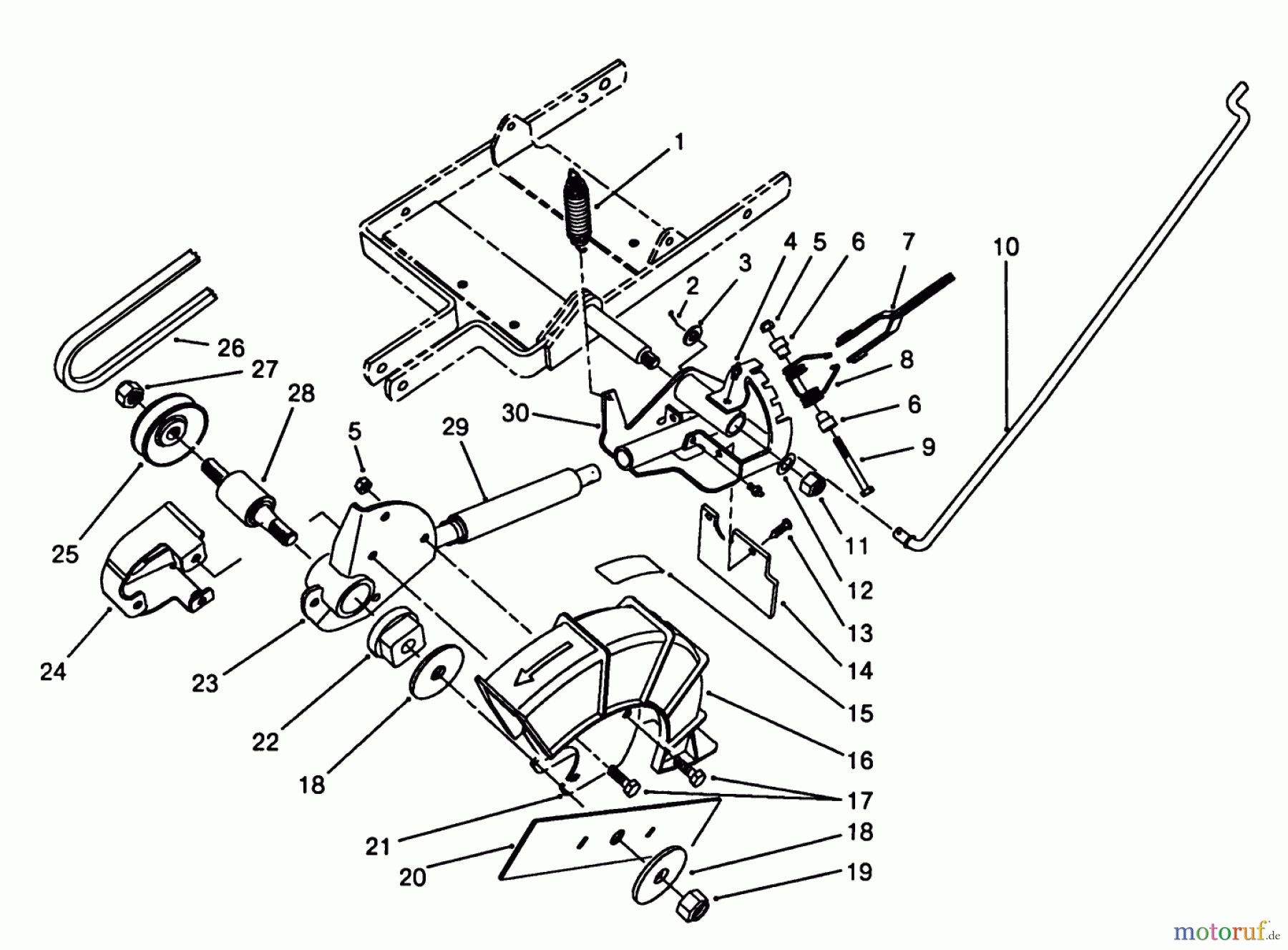 Toro Neu Edgers 58431 - Toro 3.5 hp Edger, 1988 (8000001-8999999) PIVOT ARM ASSEMBLY
