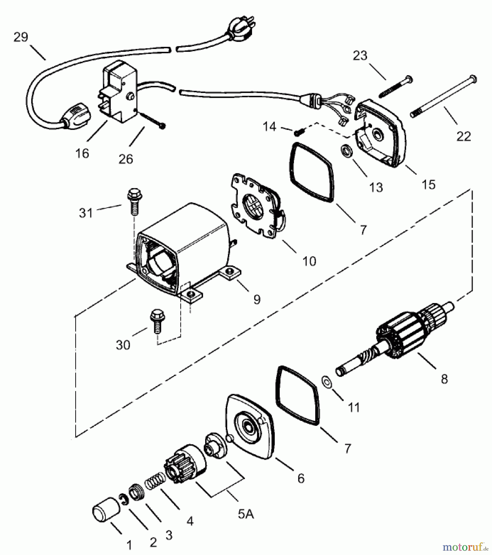 Toro Neu Snow Blowers/Snow Throwers Seite 1 38559 (1028) - Toro 1028 Power Shift Snowthrower, 2004 (240000001-240999999) 110 VOLT ELECTRIC STARTER ASSEMBLY NO. 33329E TECUMSEH HMSK-80 155723