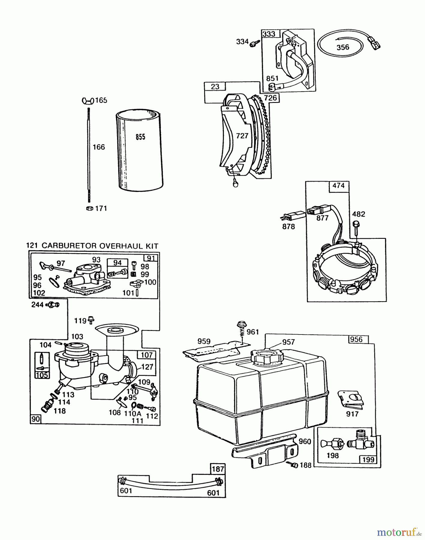 Toro Neu Snow Blowers/Snow Throwers Seite 1 38580 (1132) - Toro 1132 Power Shift Snowthrower, 1988 (8000001-8999999) ENGINE BRIGGS & STRATTON MODEL NO. 252416 TYPE 0749-01 (MODEL 38565) #3