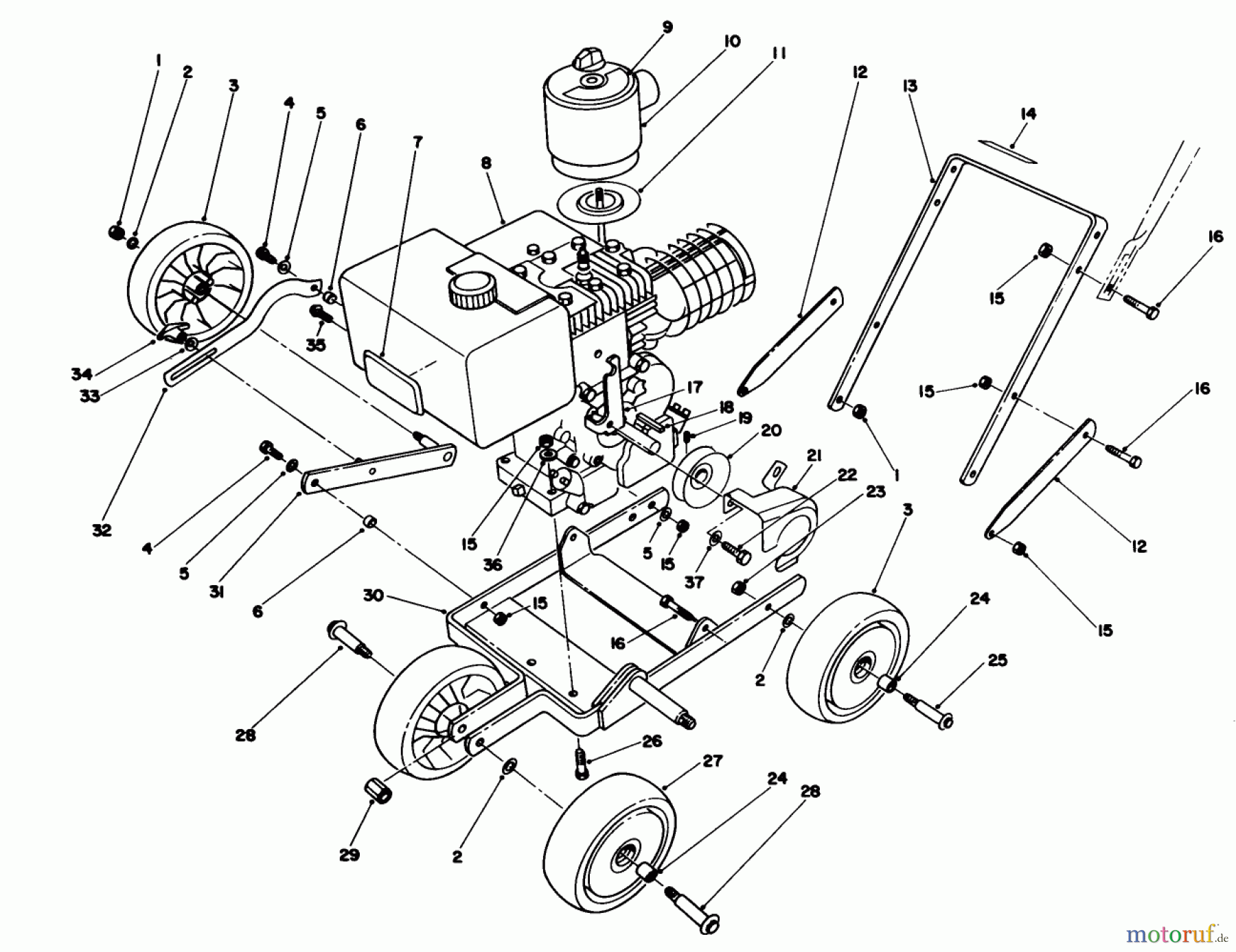 Toro Neu Edgers 58431 - Toro 3.5 hp Edger, 1991 (1000001-1999999) FRAME ASSEMBLY