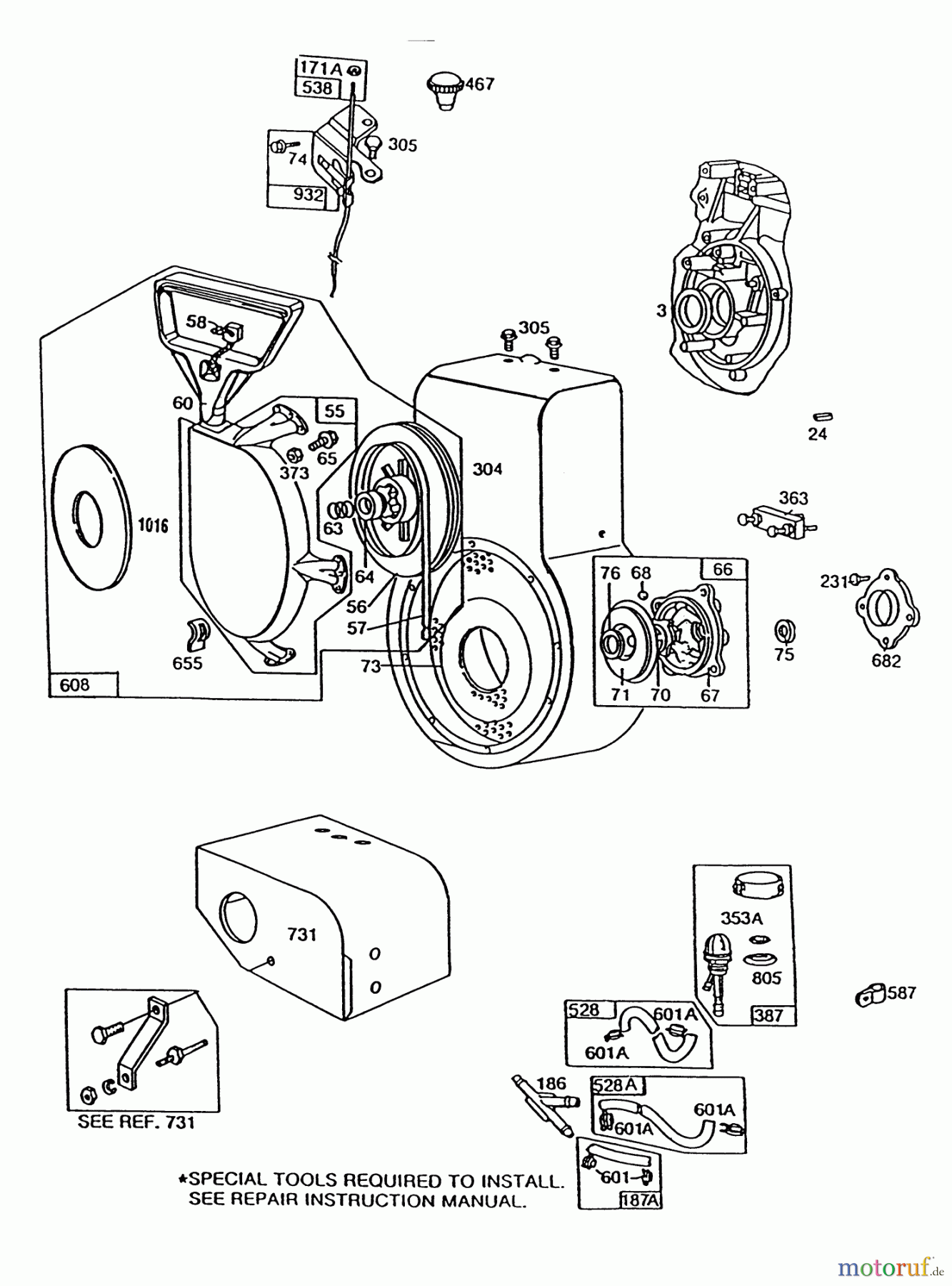 Toro Neu Snow Blowers/Snow Throwers Seite 1 38566 (1132) - Toro 1132 Power Shift Snowthrower, 1991 (1000001-1999999) ENGINE BRIGGS & STRATTON MODEL 252416 TYPE 0756-01 & 0757-01 (MODEL NO. 38580 & 38566)
