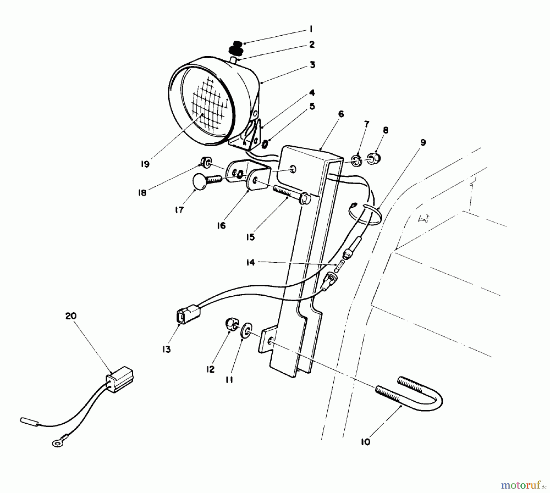 Toro Neu Snow Blowers/Snow Throwers Seite 1 38566 (1132) - Toro 1132 Power Shift Snowthrower, 1991 (1000001-1999999) LIGHT ASSEMBLY