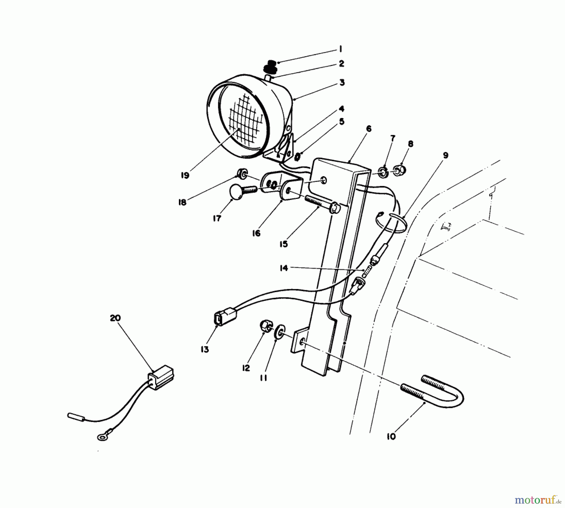 Toro Neu Snow Blowers/Snow Throwers Seite 1 38566 (1132) - Toro 1132 Power Shift Snowthrower, 1992 (2000001-2999999) LIGHT KIT NO. 66-7940 (OPTIONAL)