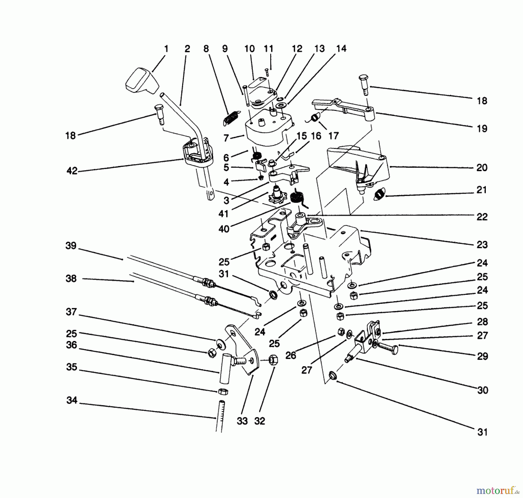  Toro Neu Snow Blowers/Snow Throwers Seite 1 38566 (1132) - Toro 1132 Power Shift Snowthrower, 1992 (2000001-2999999) TRACTION LINKAGE ASSEMBLY