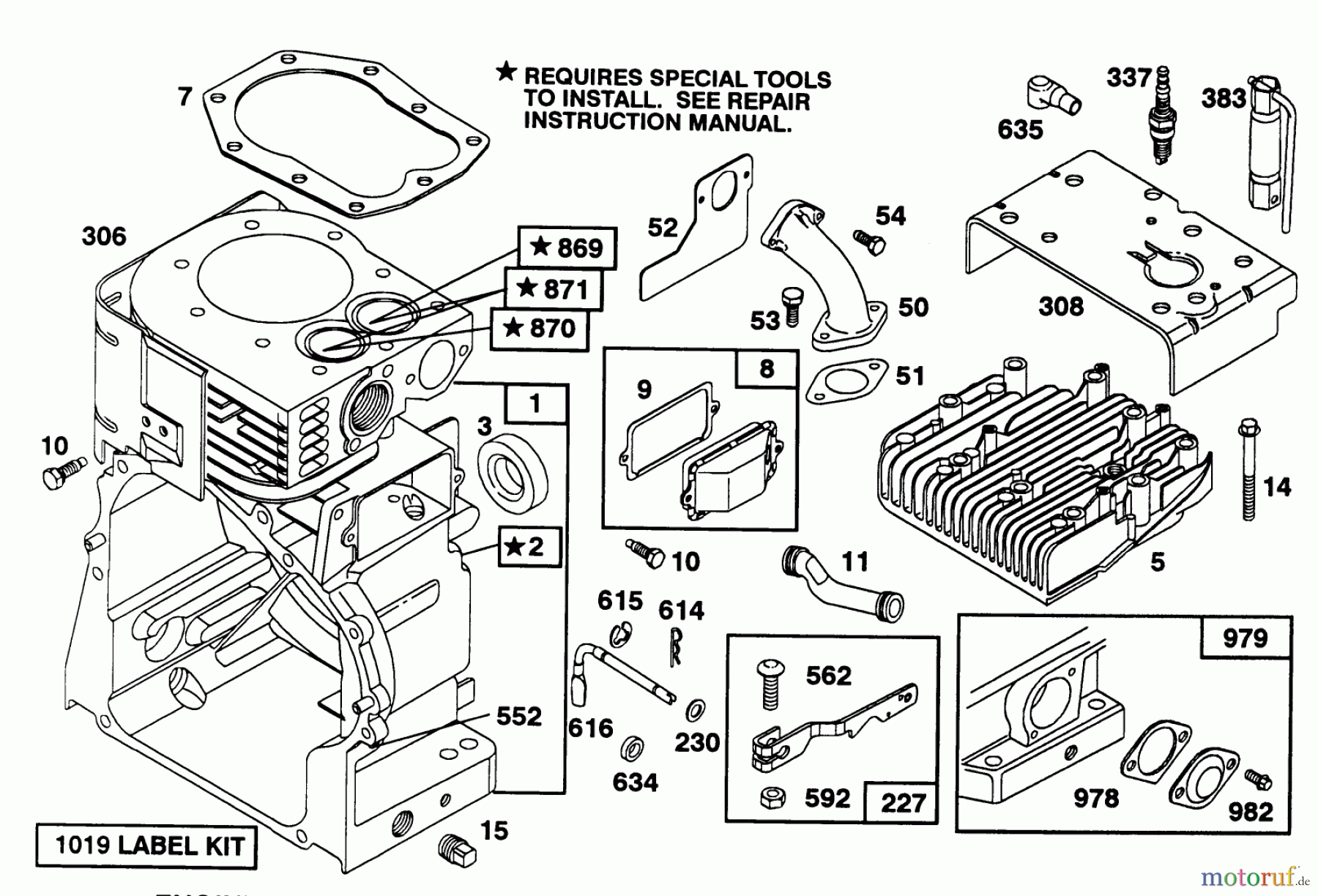 Toro Neu Snow Blowers/Snow Throwers Seite 1 38566 (1132) - Toro 1132 Power Shift Snowthrower, 1993 (3900001-3999999) ENGINE BRIGGS & STRATTON MODELS 252416-0756-01 & 252416-0757-01 #1