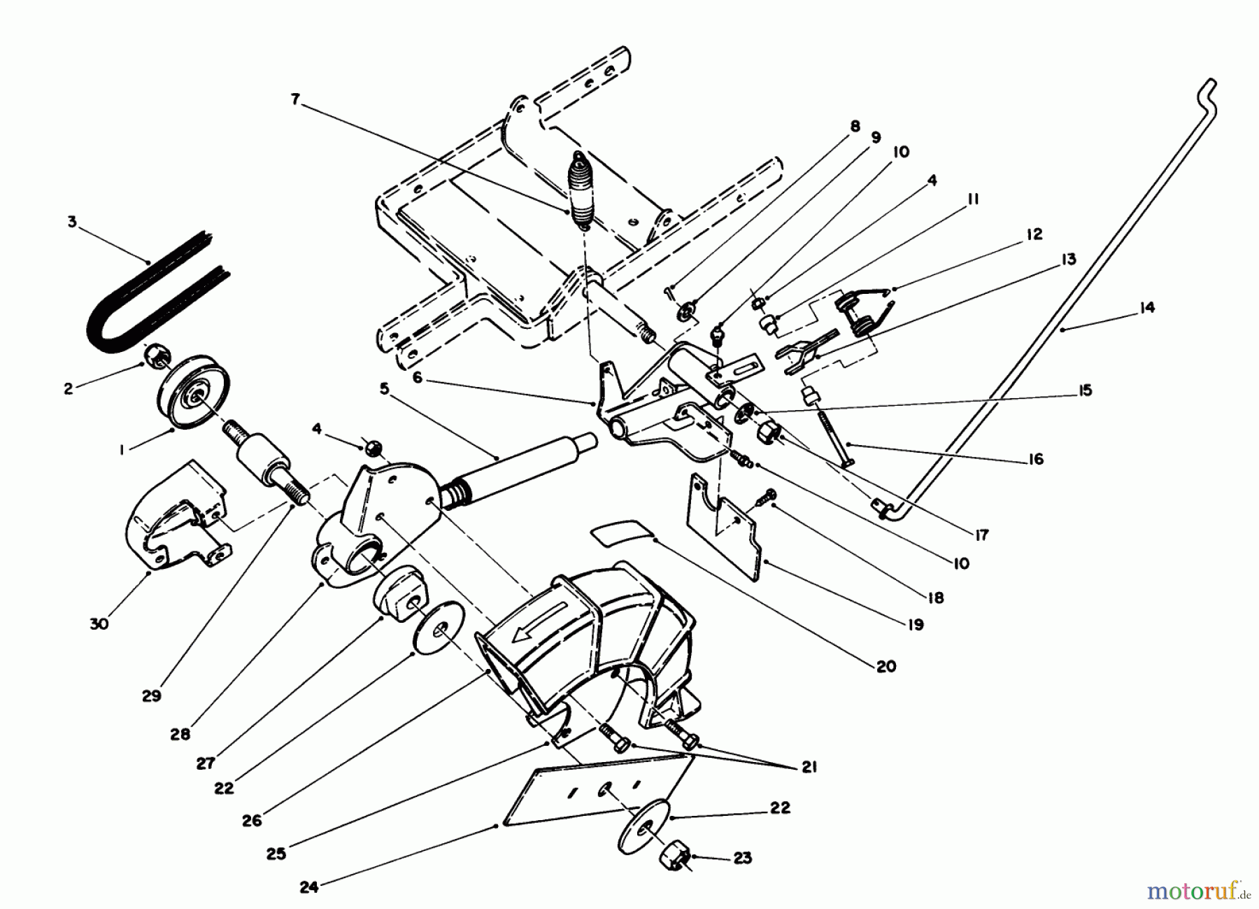 Toro Neu Edgers 58432 - Toro 2-Cycle Edger, 1988 (8000001-8999999) PIVOT ARM ASSEMBLY