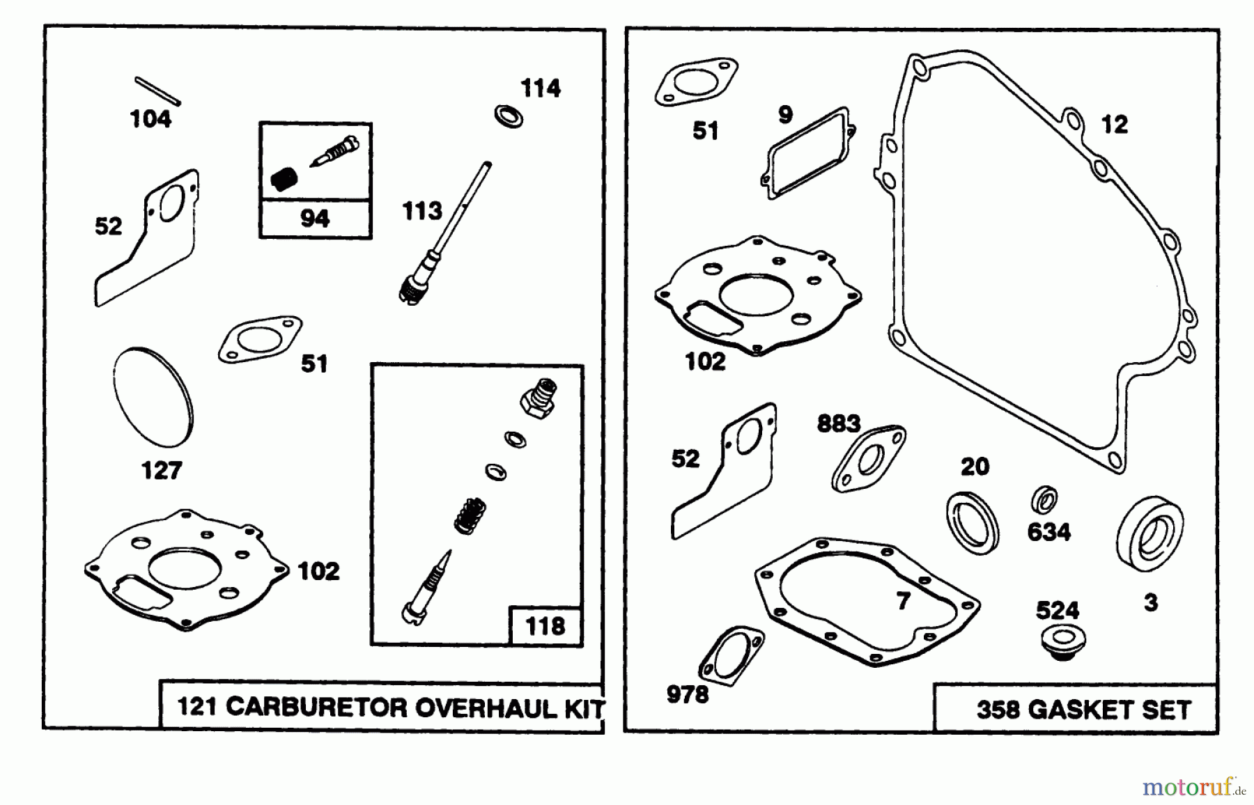 Toro Neu Snow Blowers/Snow Throwers Seite 1 38580 (1132) - Toro 1132 Power Shift Snowthrower, 1994 (4900001-4999999) ENGINE BRIGGS & STRATTON MODELS 252416-0756-01 & 252416-0757-01 #8