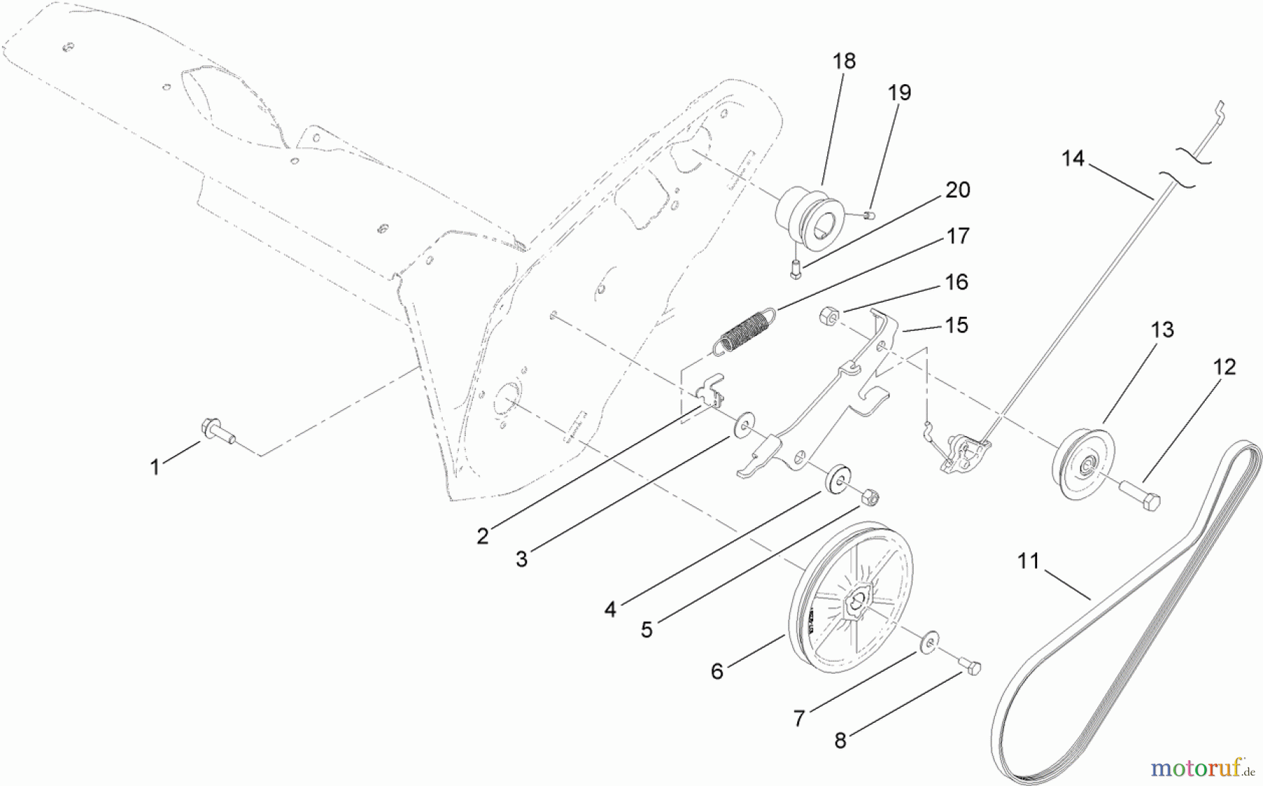 Toro Neu Snow Blowers/Snow Throwers Seite 1 38567 (6053 R) - Toro CCR 6053 R Quick Clear Snowthrower, 2013 (SN 313000001-313001999) ROTOR DRIVE ASSEMBLY