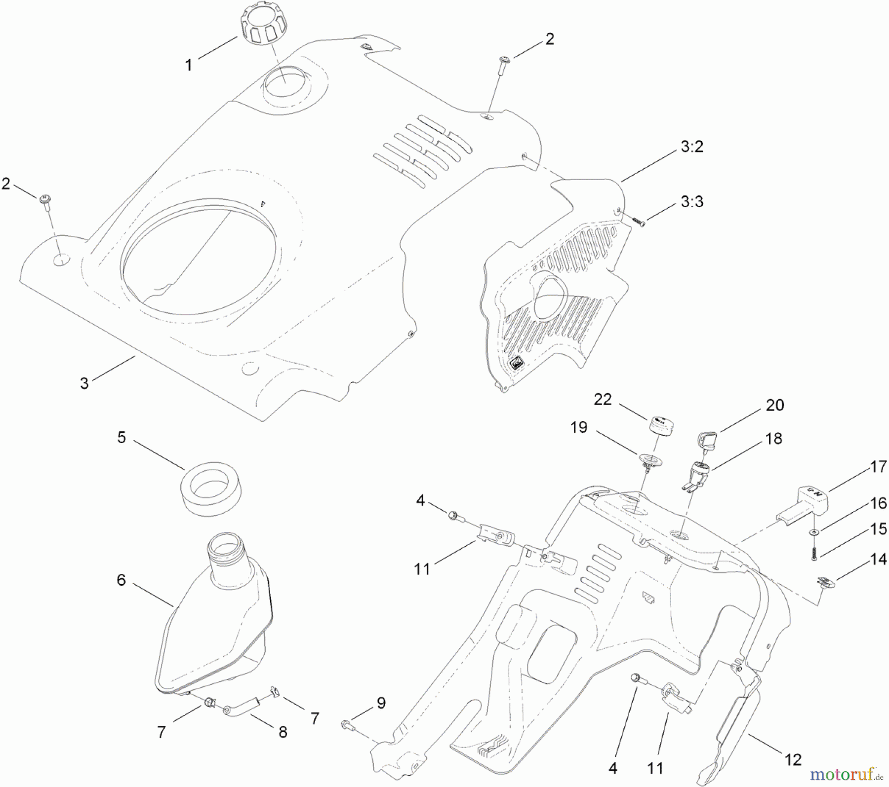 Toro Neu Snow Blowers/Snow Throwers Seite 1 38567 (6053 R) - Toro CCR 6053 R Quick Clear Snowthrower, 2013 (SN 313000001-313001999) SHROUD ASSEMBLY