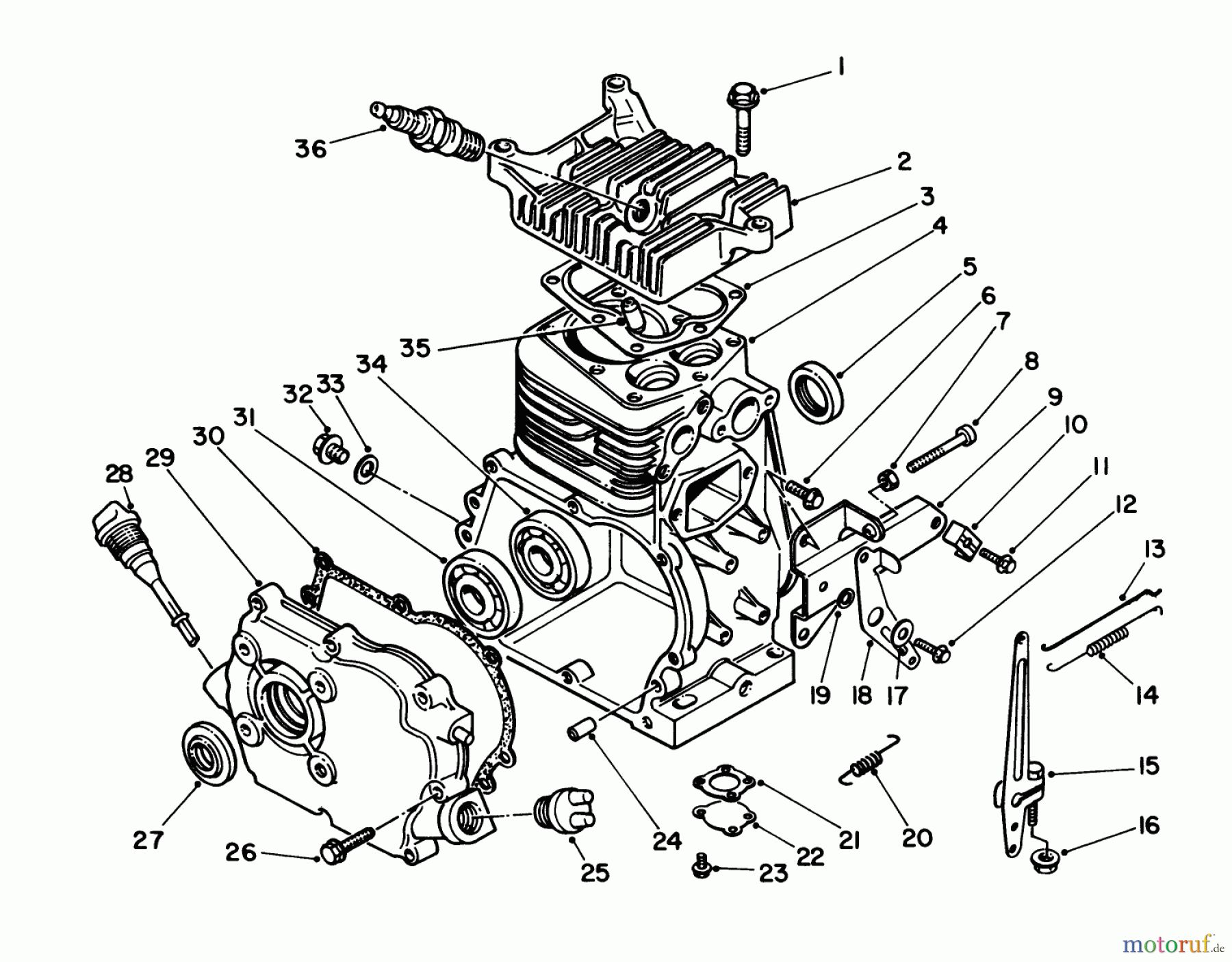 Toro Neu Edgers 58435 - Toro 3.5 hp Edger, 1984 (4000001-4999999) CRANKCASE ASSEMBLY