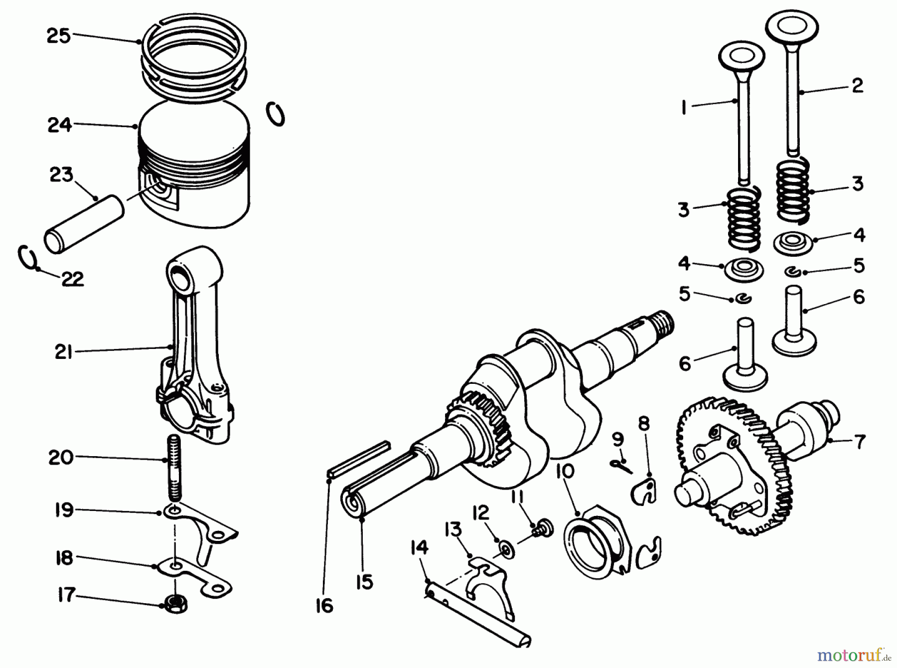Toro Neu Edgers 58435 - Toro 3.5 hp Edger, 1984 (4000001-4999999) CRANKSHAFT ASSEMBLY