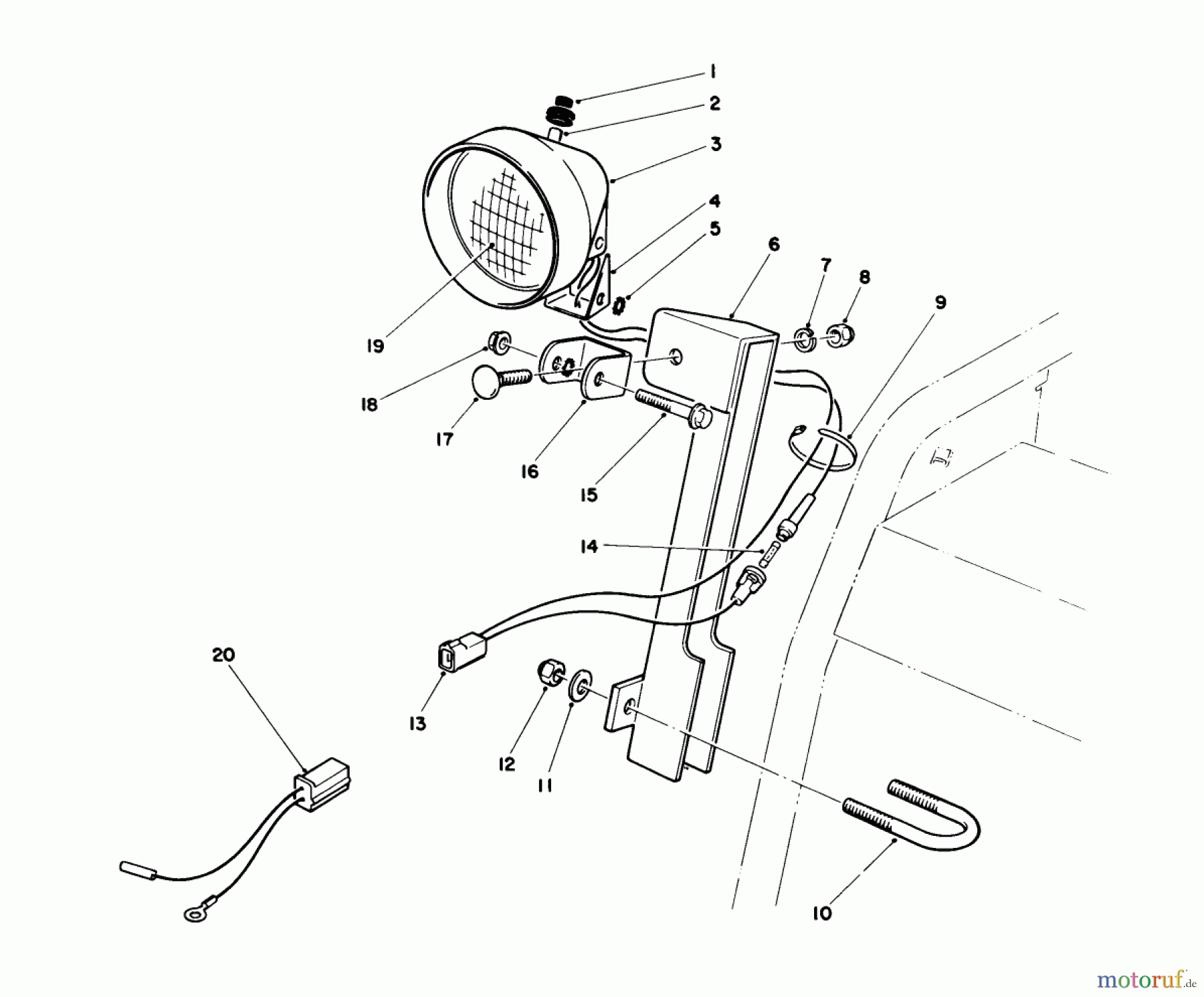 Toro Neu Snow Blowers/Snow Throwers Seite 1 38570 (828) - Toro 828 Power Shift Snowthrower, 1990 (0000001-0999999) LIGHT KIT NO. 66-7940 (OPTIONAL)