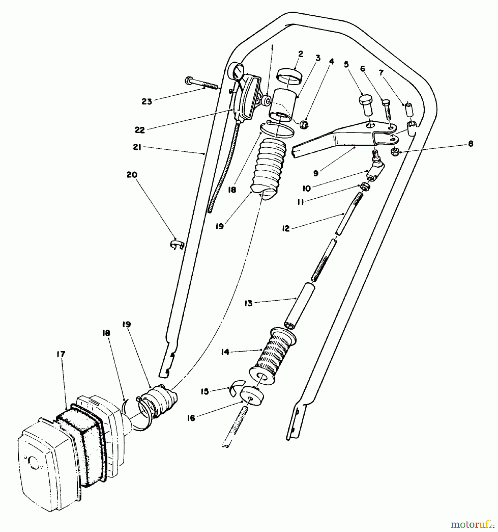 Toro Neu Edgers 58435 - Toro 3.5 hp Edger, 1984 (4000001-4999999) HANDLE ASSEMBLY