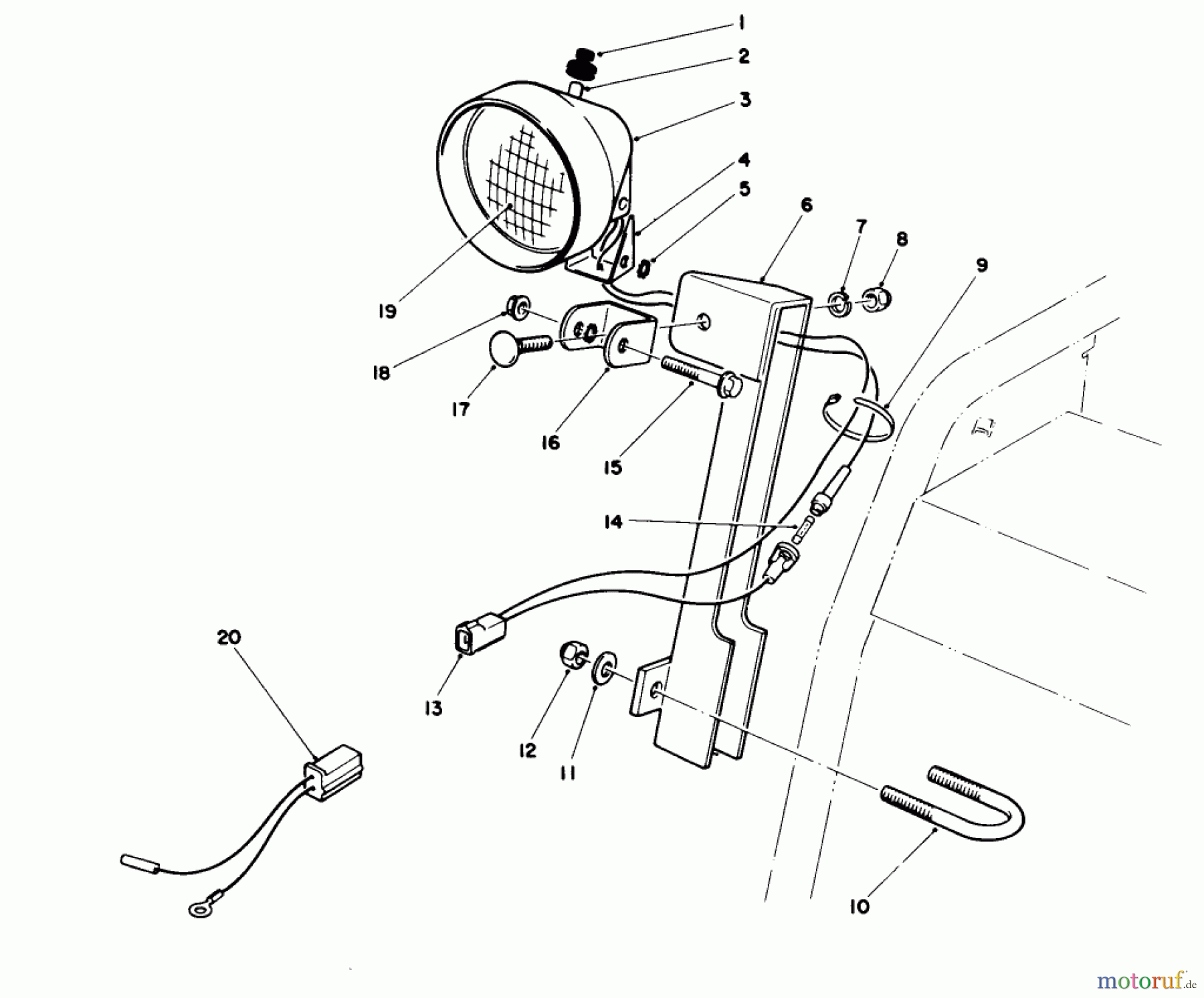 Toro Neu Snow Blowers/Snow Throwers Seite 1 38570 (828) - Toro 828 Power Shift Snowthrower, 1991 (1000001-1999999) LIGHT KIT NO. 66-7940 (OPTIONAL)