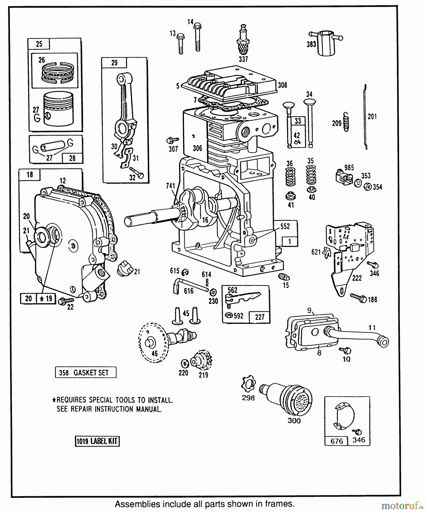 Toro Neu Snow Blowers/Snow Throwers Seite 1 38570 (828) - Toro 828 Power Shift Snowthrower, 1993 (3900001-3999999) ENGINE BRIGGS & STRATTON MODEL 190406 TYPE 3104-01 #1