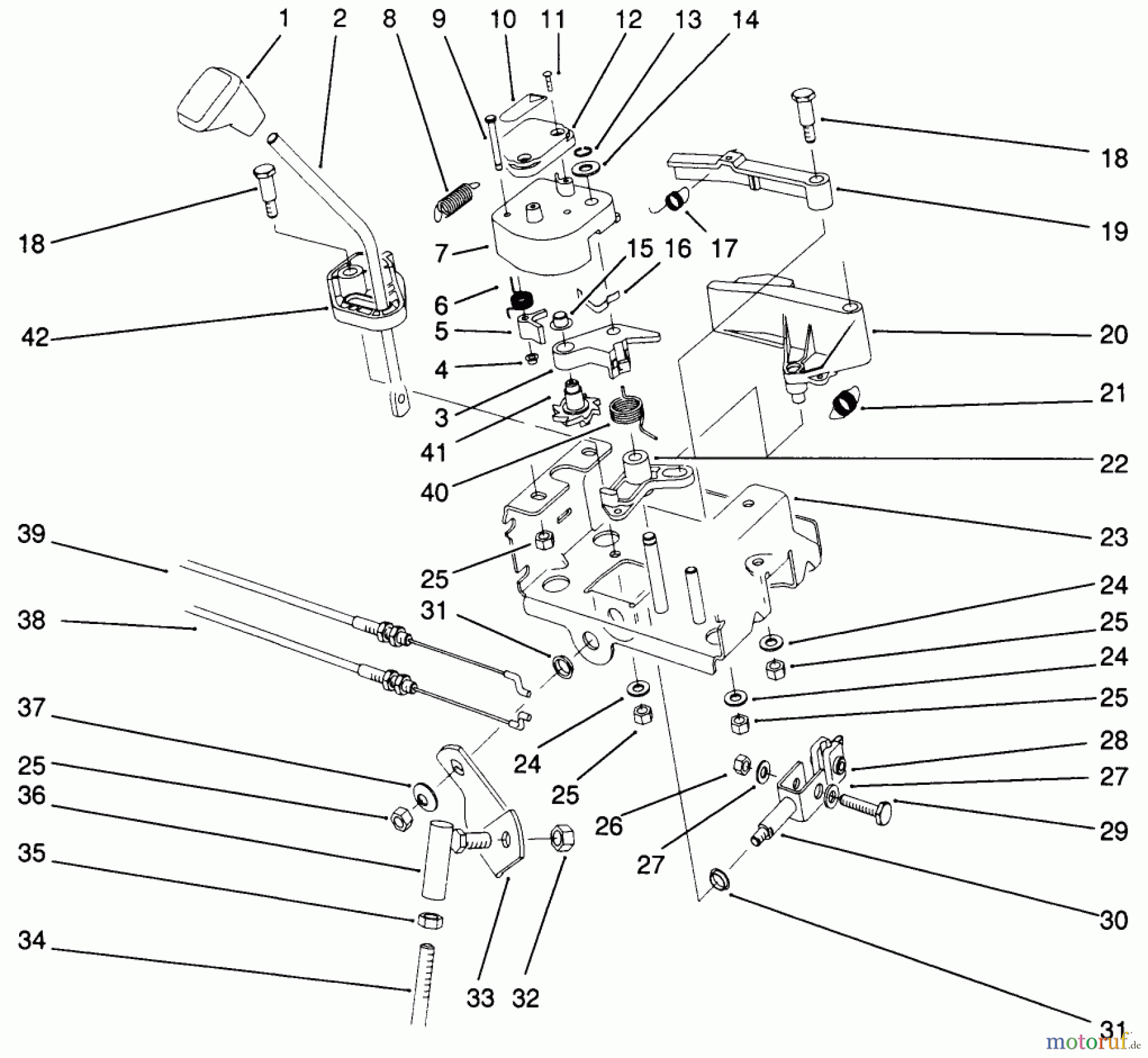 Toro Neu Snow Blowers/Snow Throwers Seite 1 38570 (828) - Toro 828 Power Shift Snowthrower, 1992 (2000001-2999999) TRACTION LINKAGE ASSEMBLY
