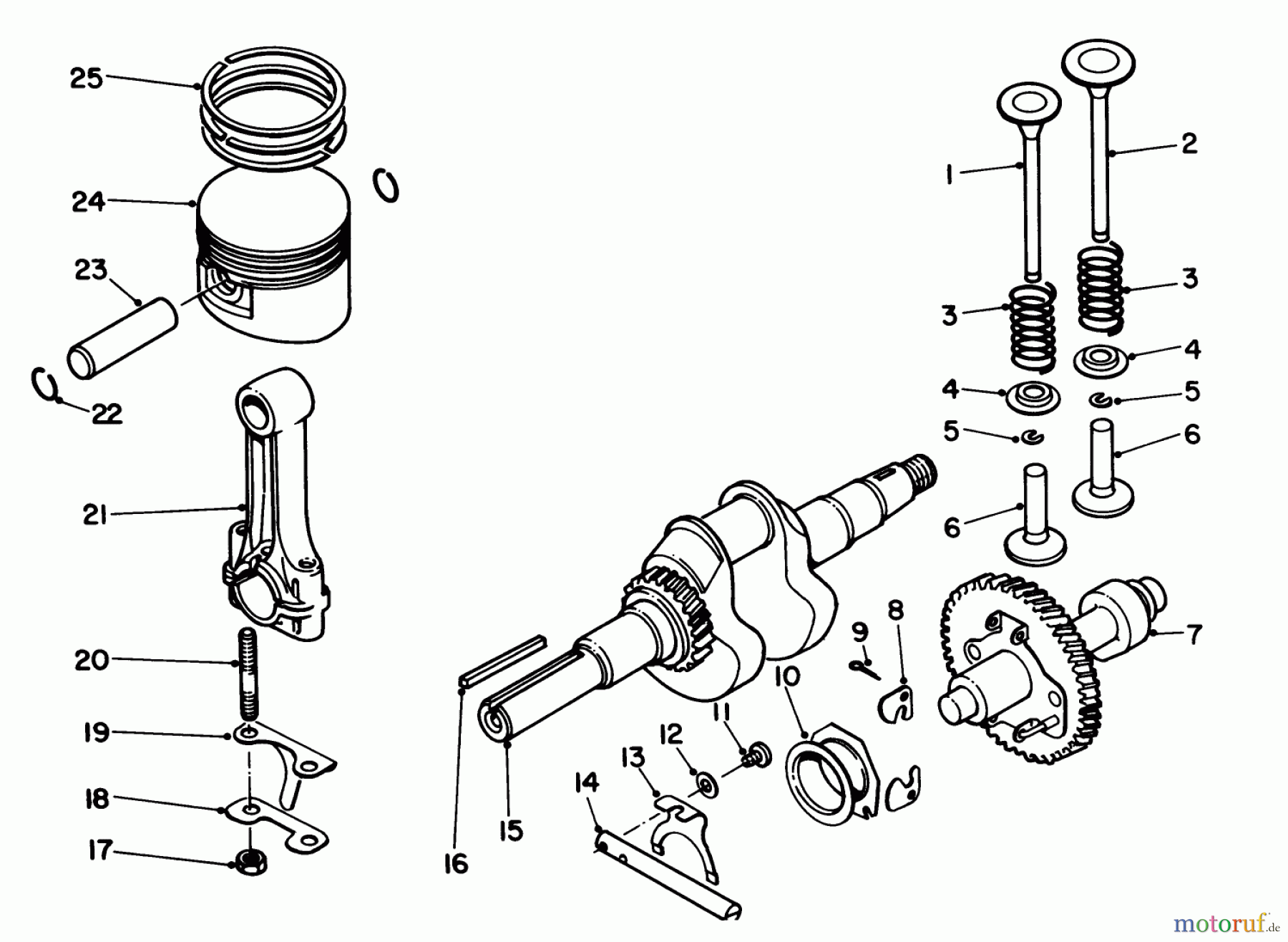 Toro Neu Edgers 58435 - Toro 3.5 hp Edger, 1985 (5000001-5999999) CRANKSHAFT ASSEMBLY