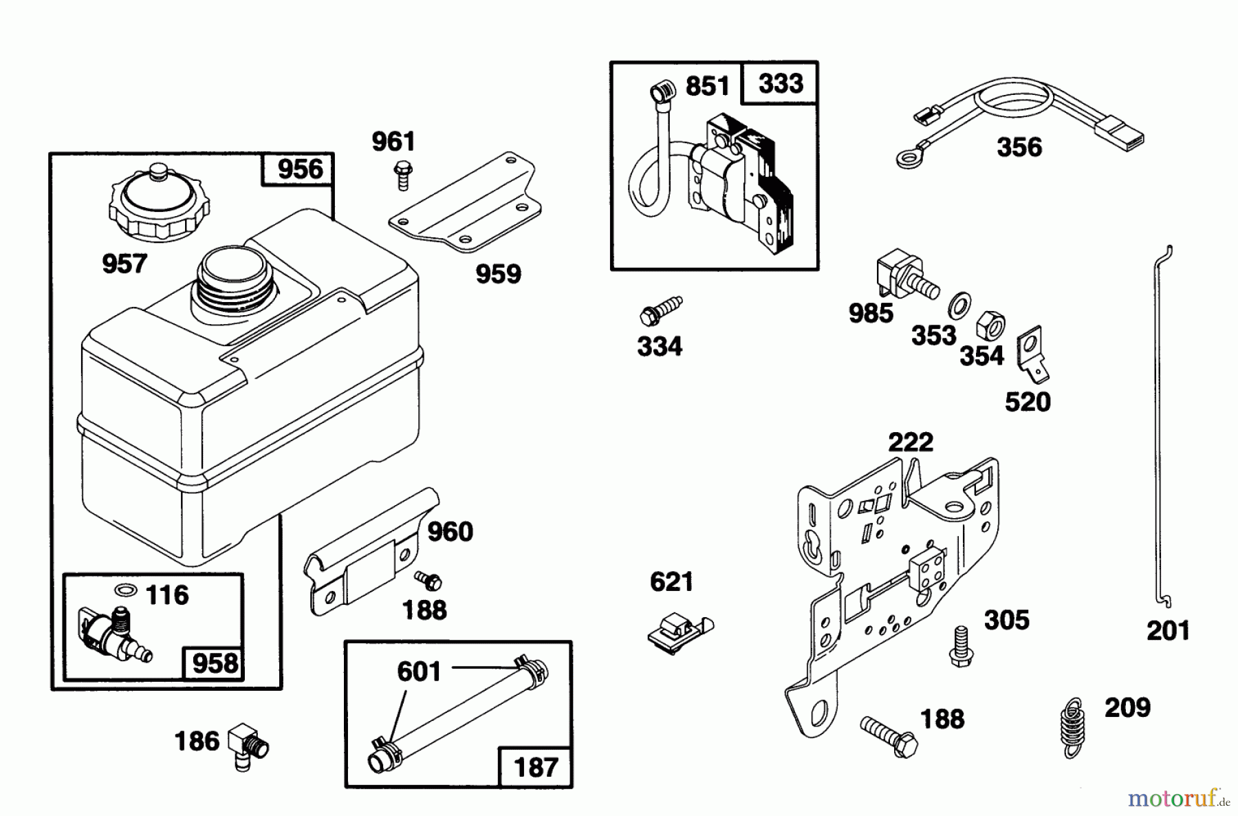 Toro Neu Snow Blowers/Snow Throwers Seite 1 38570 (828) - Toro 828 Power Shift Snowthrower, 1994 (4900001-4999999) ENGINE BRIGGS & STRATTON MODEL 190406-6142-01 #7
