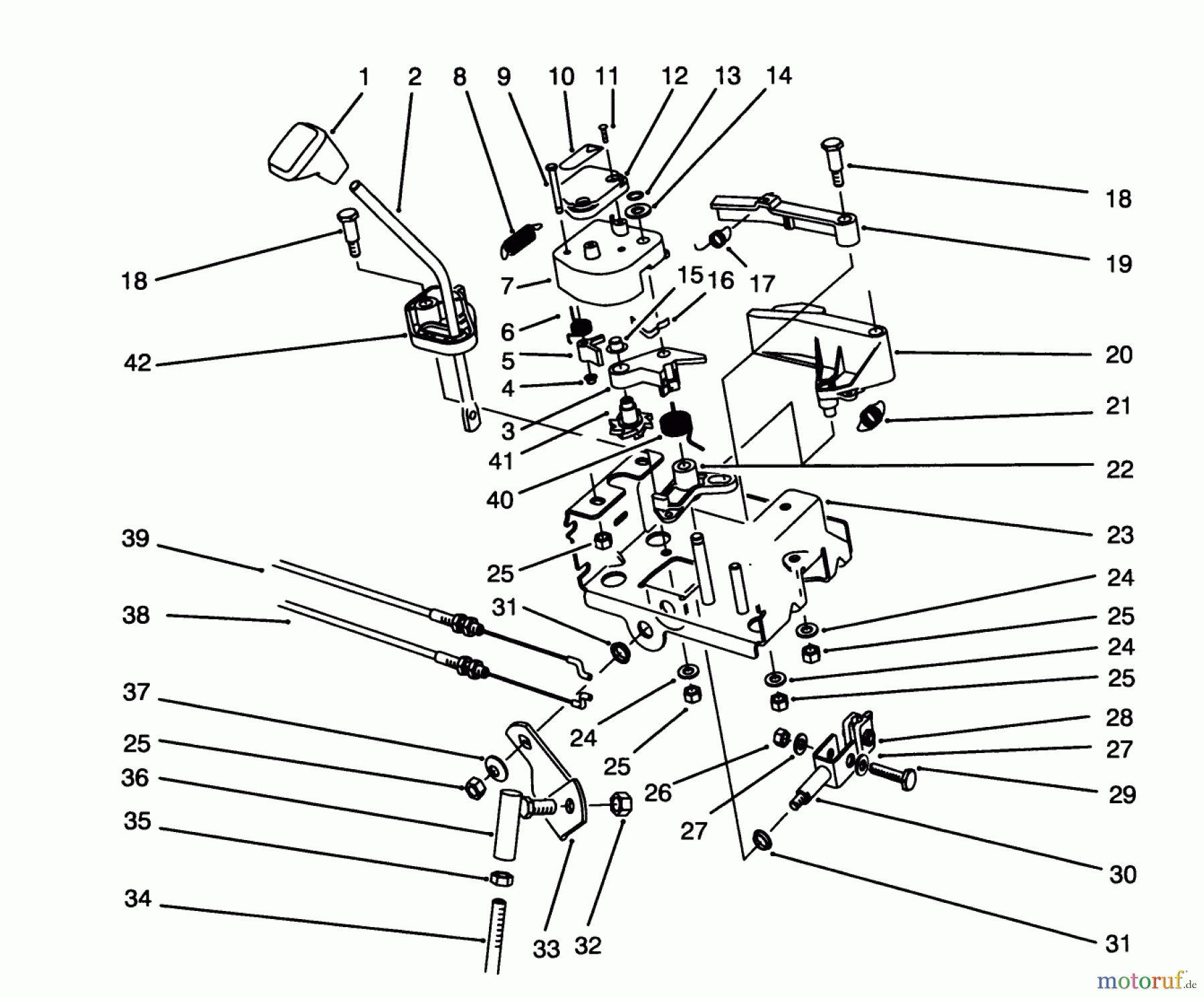  Toro Neu Snow Blowers/Snow Throwers Seite 1 38570 (828) - Toro 828 Power Shift Snowthrower, 1994 (4900001-4999999) TRACTION LINKAGE ASSEMBLY