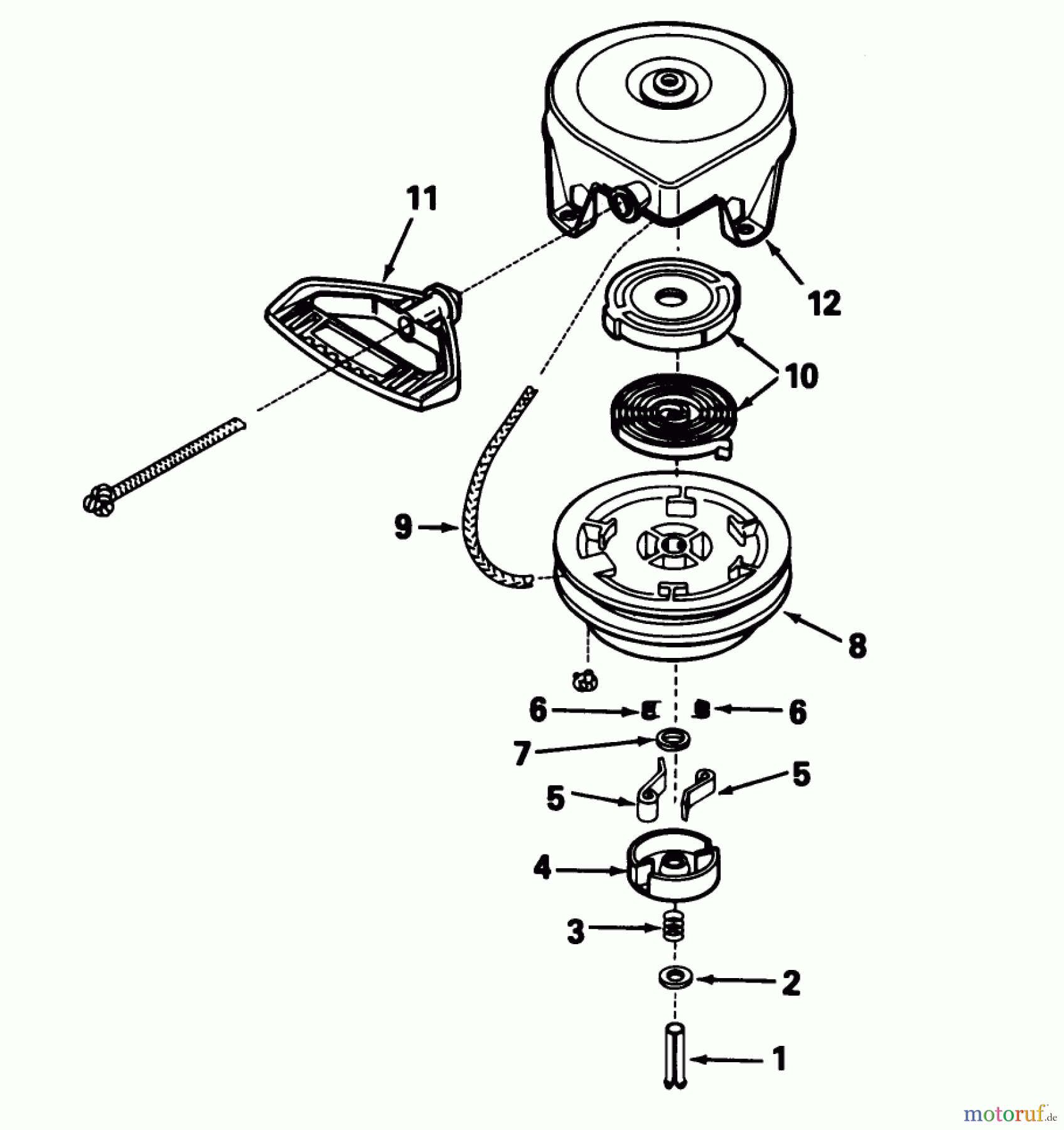 Toro Neu Snow Blowers/Snow Throwers Seite 1 38573 (828) - Toro 828 Power Shift Snowthrower, 1988 (8000001-8999999) REWIND STARTER NO. 590630
