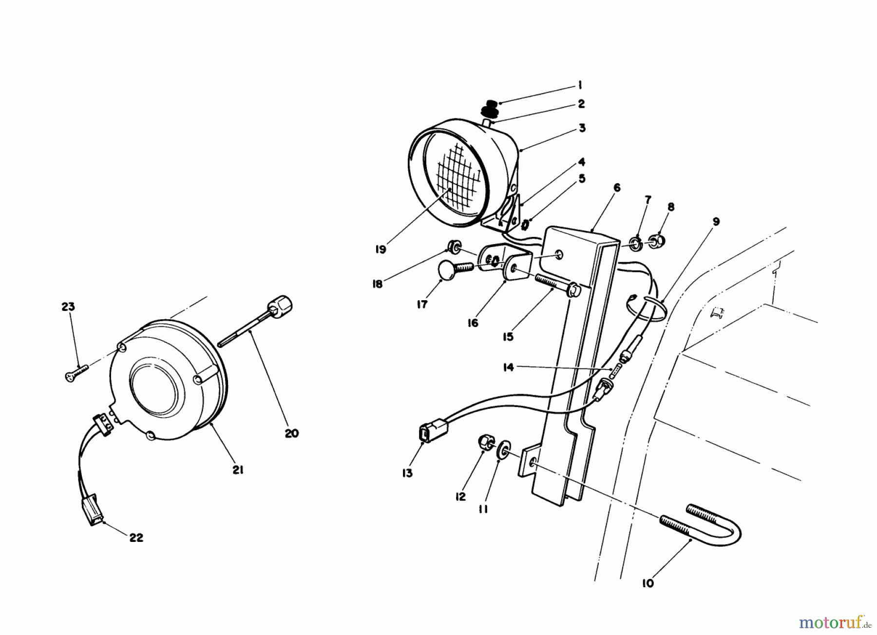 Toro Neu Snow Blowers/Snow Throwers Seite 1 38573 (828) - Toro 828 Power Shift Snowthrower, 1989 (9000001-9999999) LIGHT KIT NO. 66-7930 (OPTIONAL)