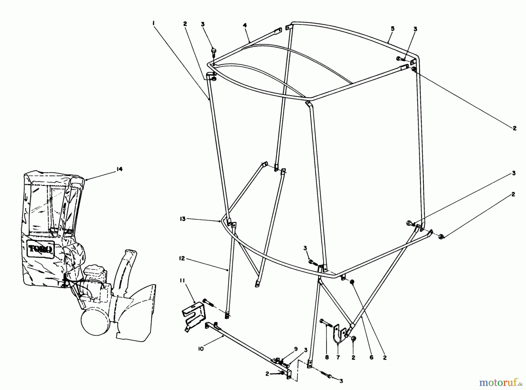 Toro Neu Snow Blowers/Snow Throwers Seite 1 38573 (828) - Toro 828 Power Shift Snowthrower, 1989 (9000001-9999999) SNOW CAB ASSEMBLY NO. 66-6200 (OPTIONAL)