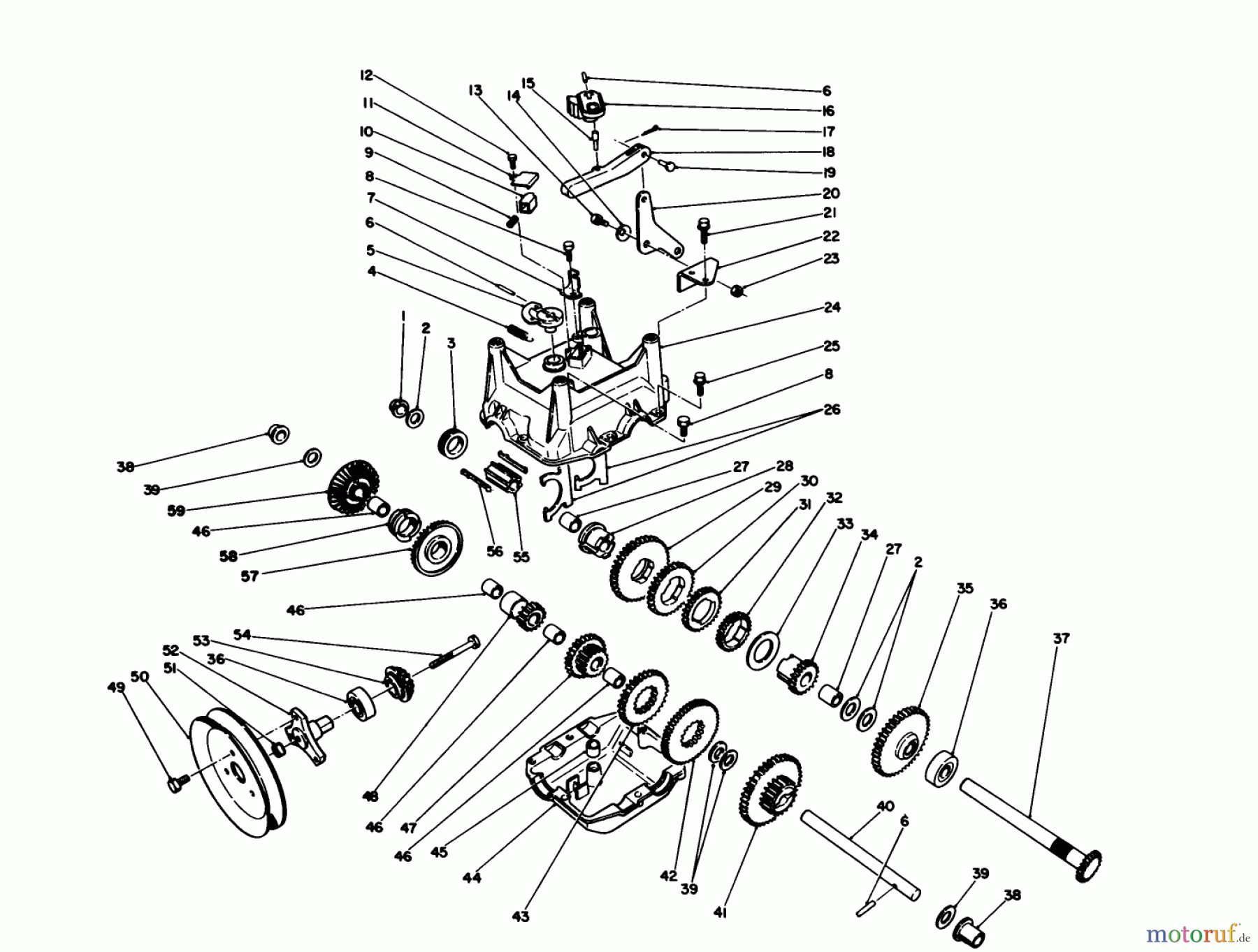 Toro Neu Snow Blowers/Snow Throwers Seite 1 38573 (828) - Toro 828 Power Shift Snowthrower, 1989 (9000001-9999999) TRANSMISSION ASSEMBLY NO. 66-8030