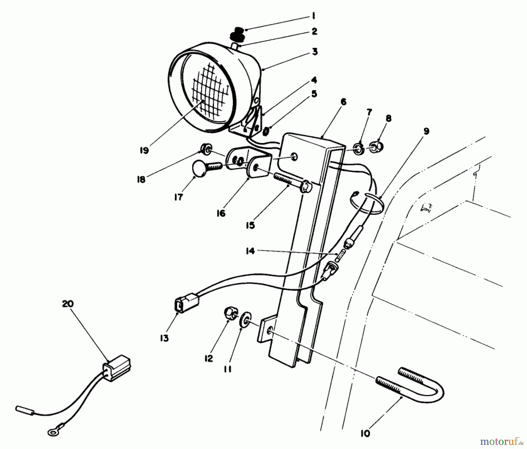  Toro Neu Snow Blowers/Snow Throwers Seite 1 38574 (828) - Toro 828 Power Shift Snowthrower, 1991 (1000001-1999999) LIGHT ASSEMBLY