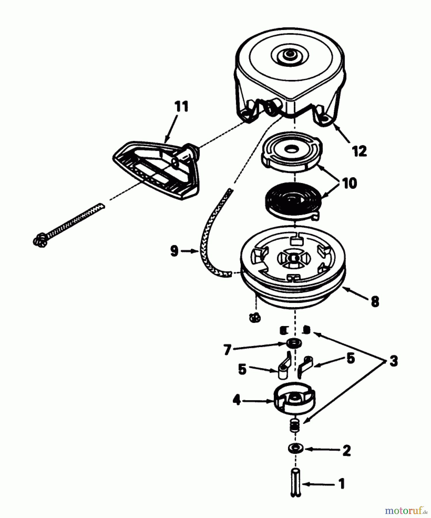 Toro Neu Snow Blowers/Snow Throwers Seite 1 38574 (828) - Toro 828 Power Shift Snowthrower, 1991 (1000001-1999999) REWIND STARTER TECUMSEH NO. 590630