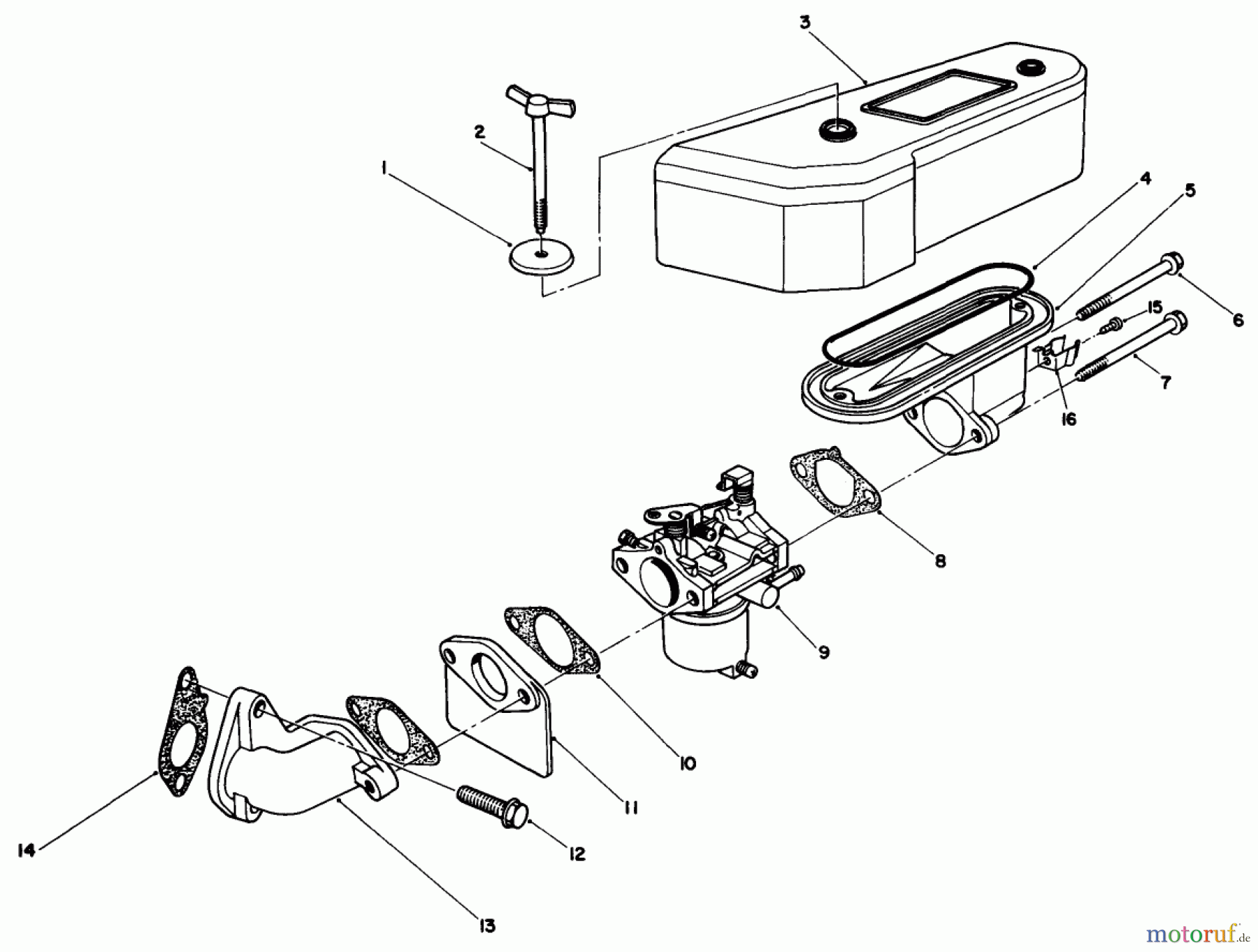 Toro Neu Engines 55-7800 - Toro Replacement Engine, (Kawasaki) AIR CLEANER & CARBURETOR ASSEMBLY (KAWASAKI MODEL FB460V TYPE DS08)