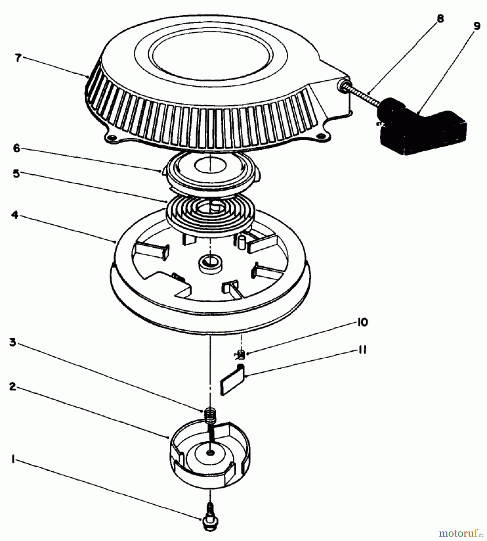  Toro Neu Engines 55-7800 - Toro Replacement Engine, (Kawasaki) RECOIL ASSEMBLY (KAWASAKI MODEL FB460V TYPE DS08)