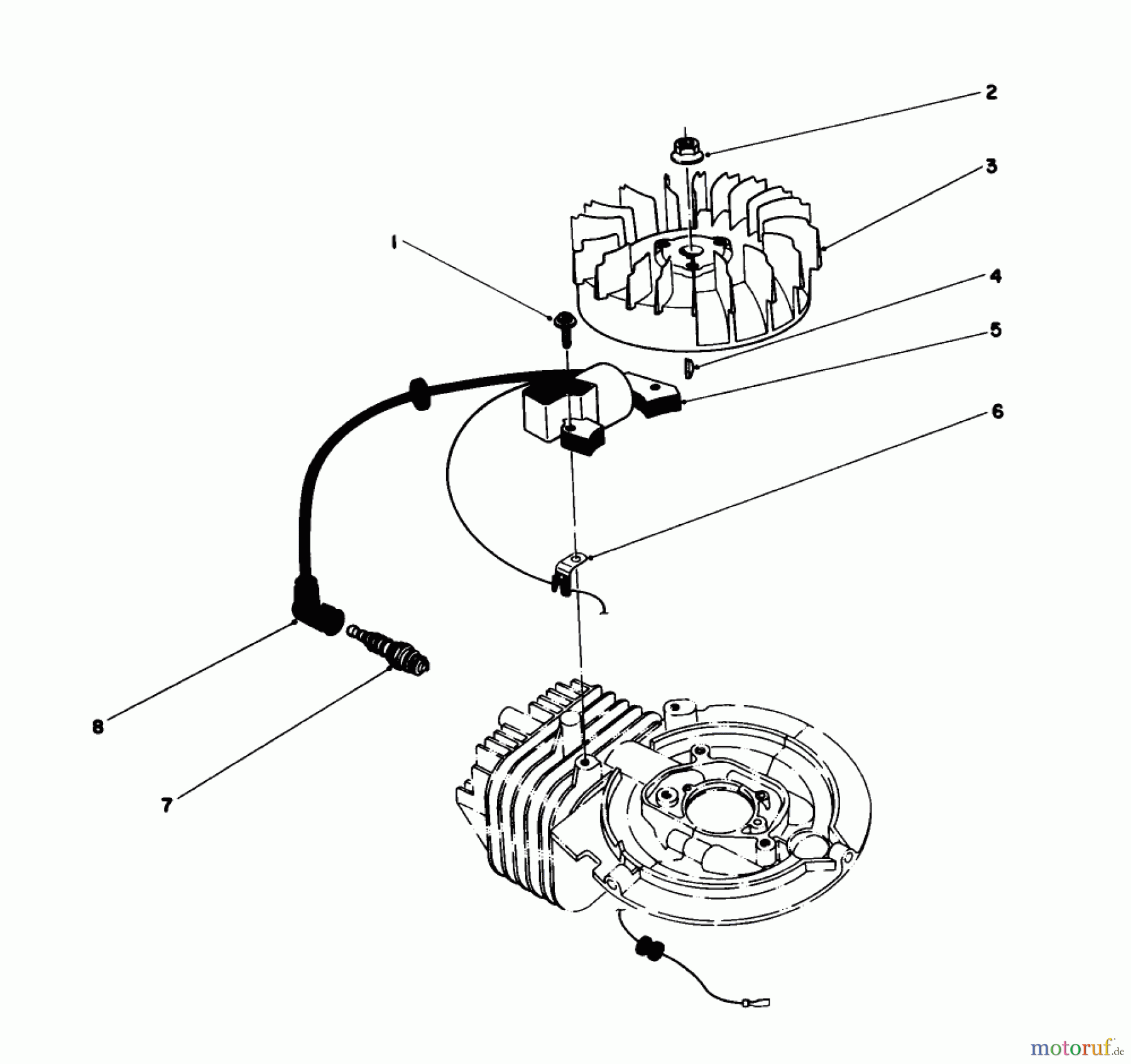 Toro Neu Engines 59250 - Toro Replacement Engine, 2-Cycle (Blade Brake Clutch), 1984 (4000001-4999999) FLYWHEEL & MAGNETO ASSEMBLY
