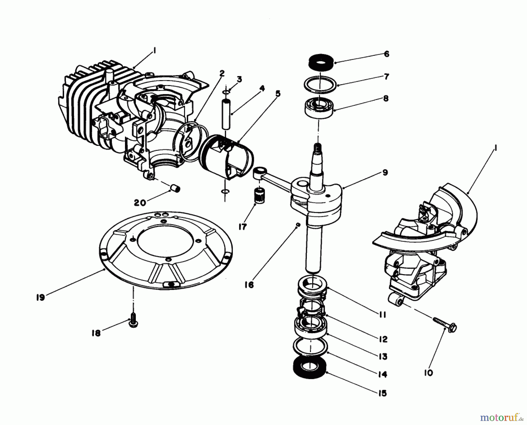 Toro Neu Engines 59255 - Toro Replacement Engine, 2-Cycle (Zone Start), 1984 (4000001-4999999) SHORT BLOCK ASSEMBLY