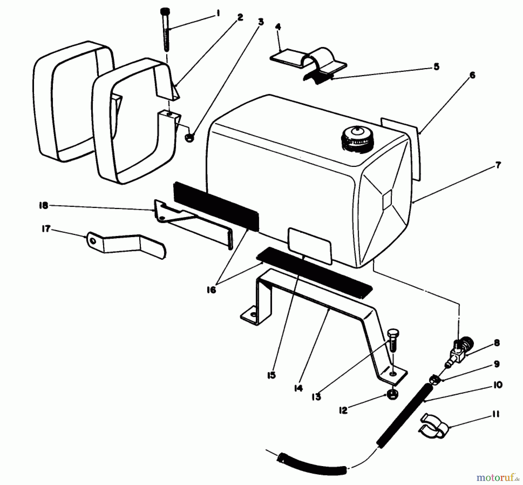 Toro Neu Engines 59260 - Toro Replacement Engine, 2-Cycle, 1985 (500001-599999) 3 QT. FUEL TANK ASSEMBLY NO. 52-3690 (OPTIONAL)