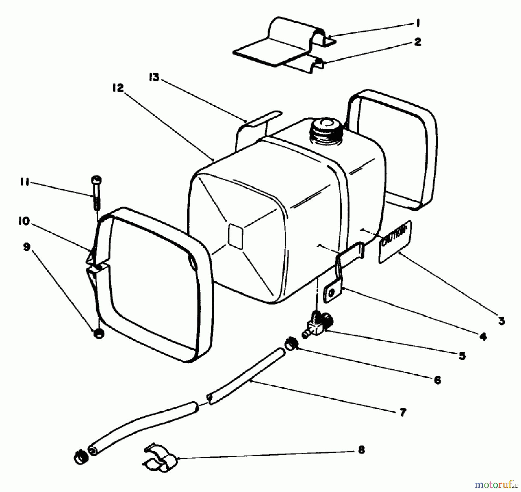 Toro Neu Engines 59260 - Toro Replacement Engine, 2-Cycle, 1985 (500001-599999) 5 QT. FUEL TANK ASSEMBLY NO. 52-3710 (OPTIONAL)