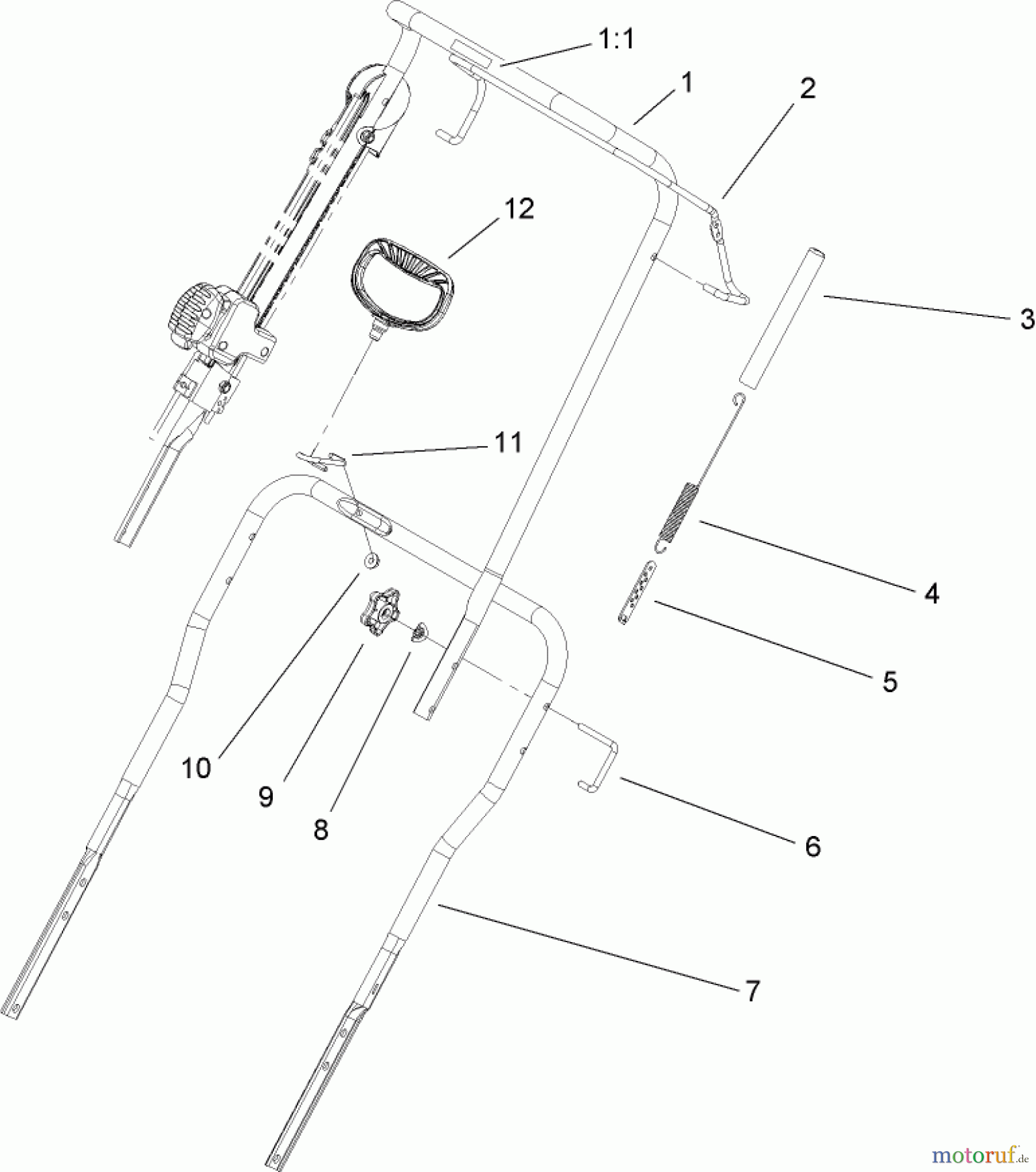  Toro Neu Snow Blowers/Snow Throwers Seite 1 38584 - Toro Power Clear Snowthrower, 2008 (280000001-280999999) HANDLE ASSEMBLY